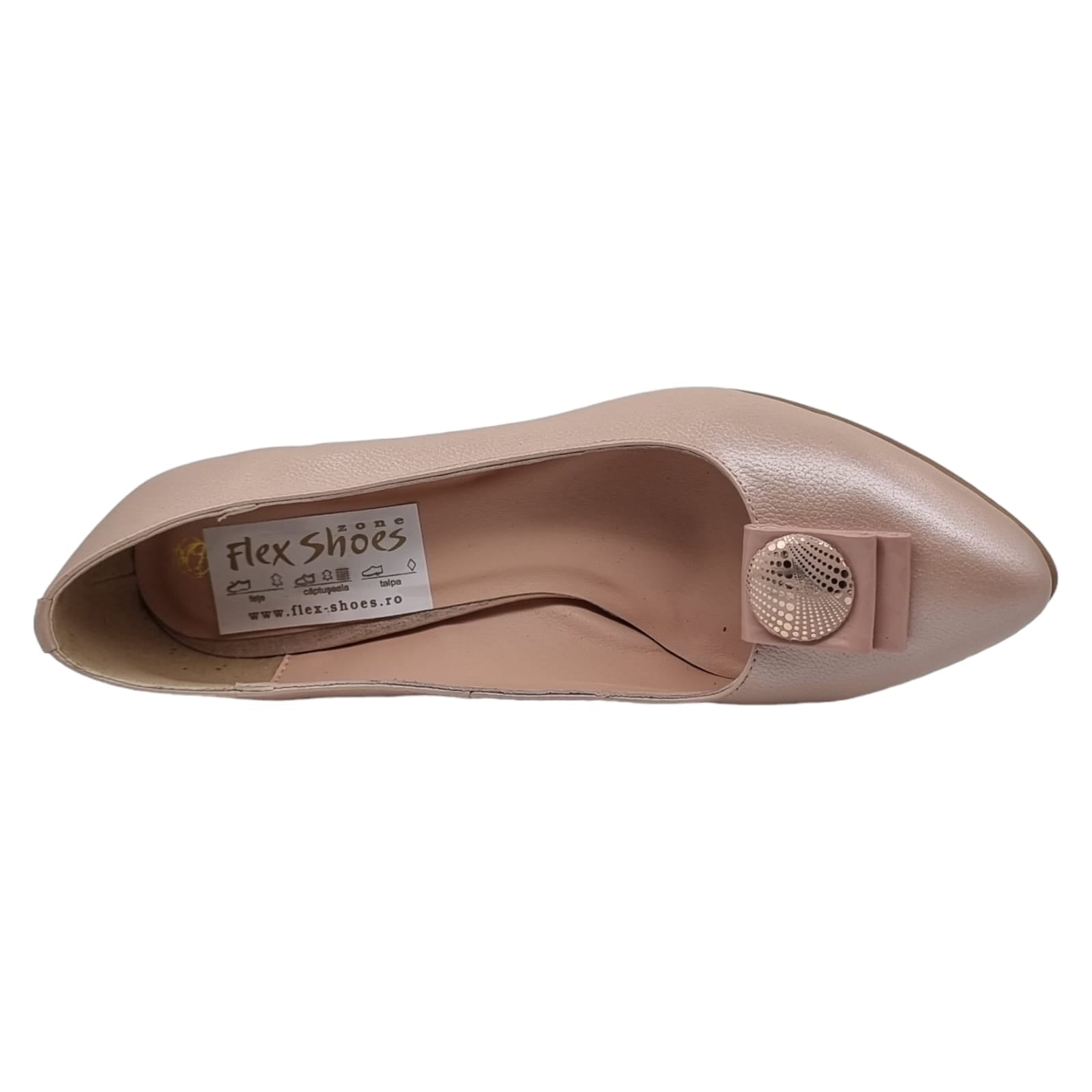 Pantofi Damă Eleganți Din Piele Naturală Nude 20606