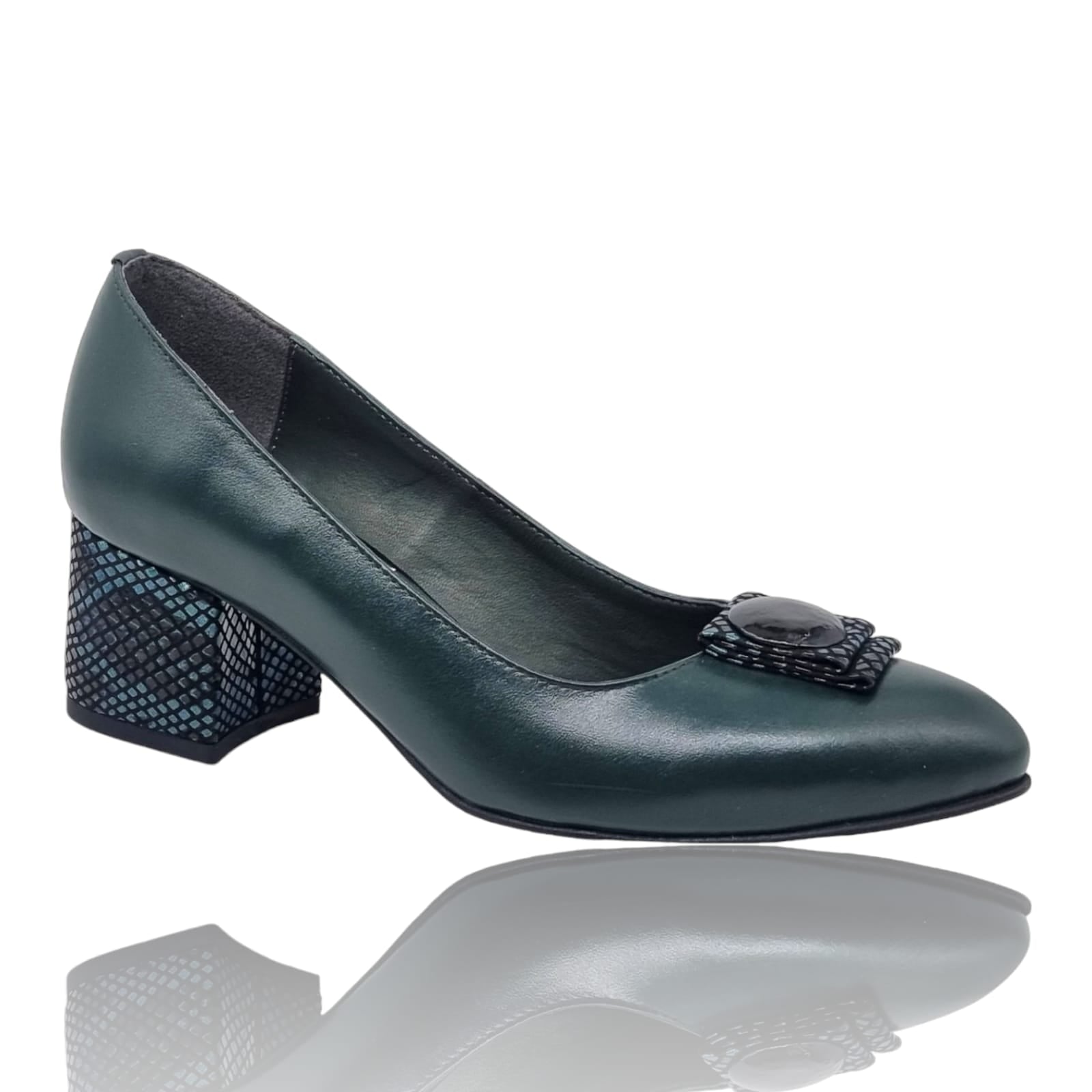 Pantofi Damă Eleganți Din Piele Naturală Verde 20607