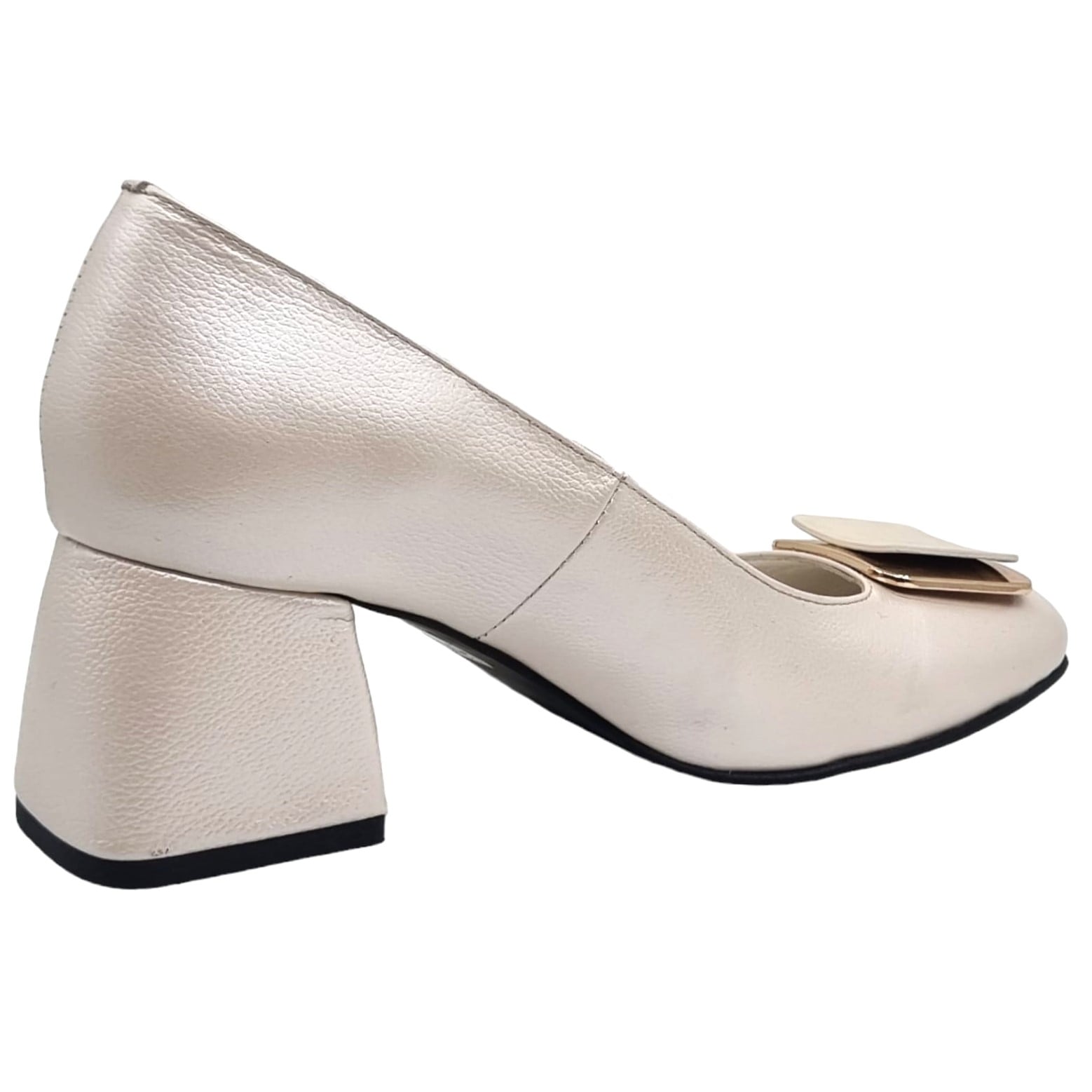 Pantofi Damă Eleganți Din Piele Naturală Crem 20609