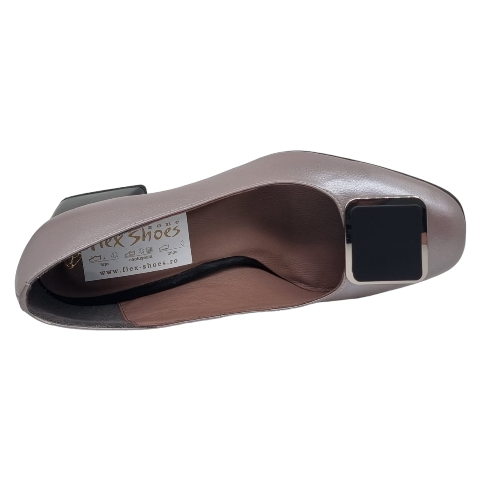 Pantofi Damă Eleganți Din Piele Naturală Gri Sidef 20610