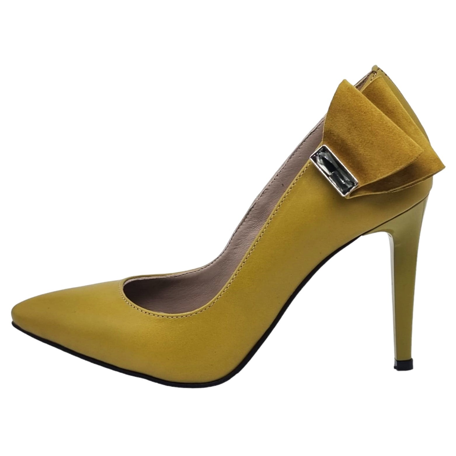 Pantofi Damă Eleganți Din Piele Naturală Mustar 20613