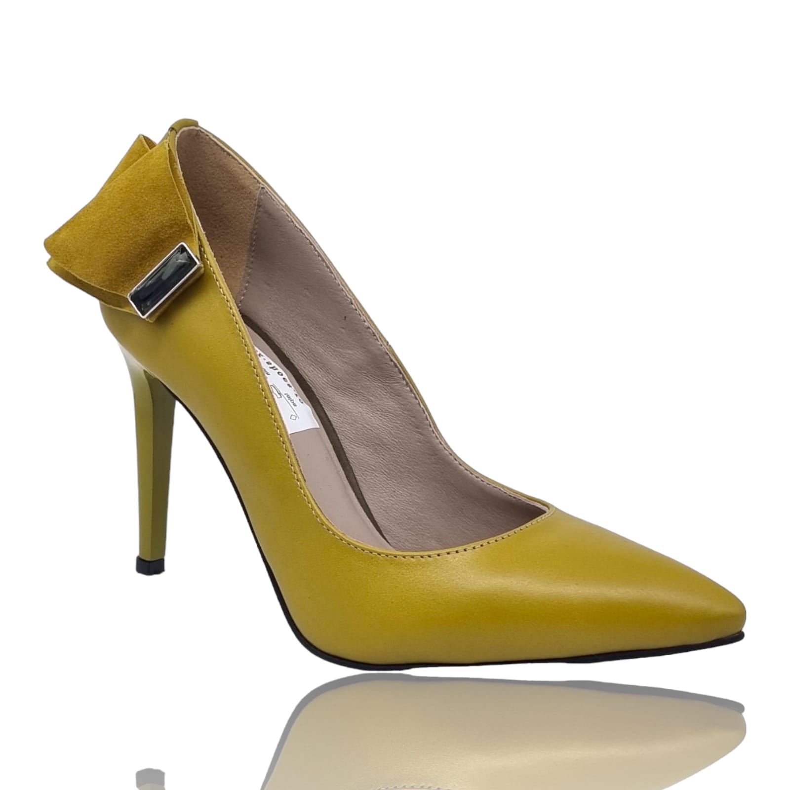 Pantofi Damă Eleganți Din Piele Naturală Mustar 20613