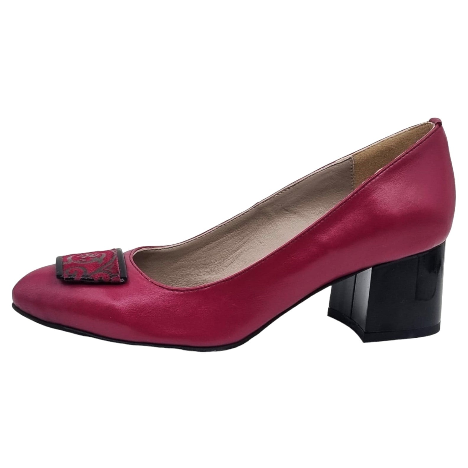 Pantofi Damă Eleganți Din Piele Naturală Fuxia 20614