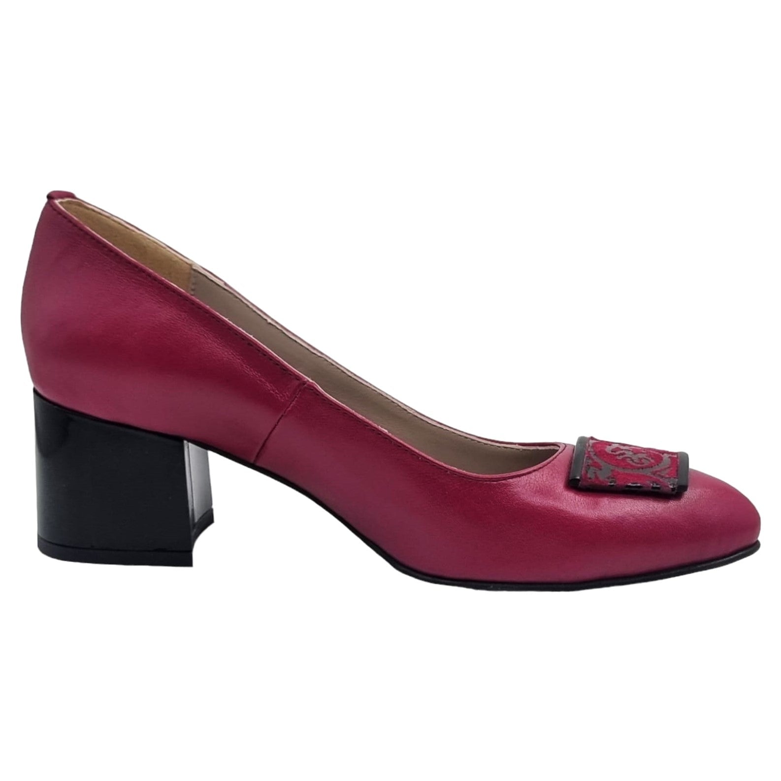 Pantofi Damă Eleganți Din Piele Naturală Fuxia 20614
