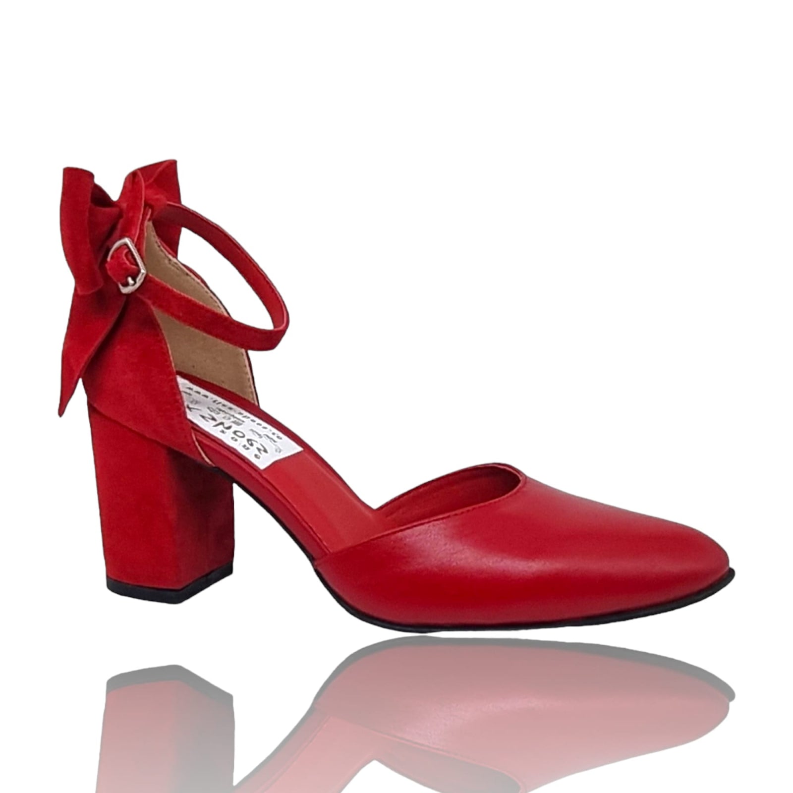 Pantofi Damă Eleganți Din Piele Naturală Roșu 20448