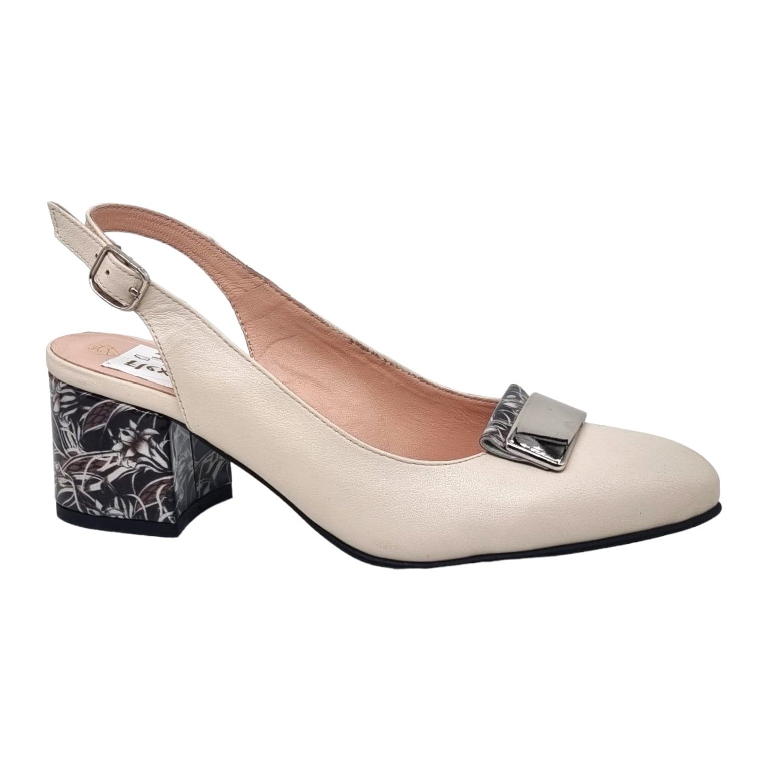 Pantofi Damă Eleganți Din Piele Naturală Crem 20451