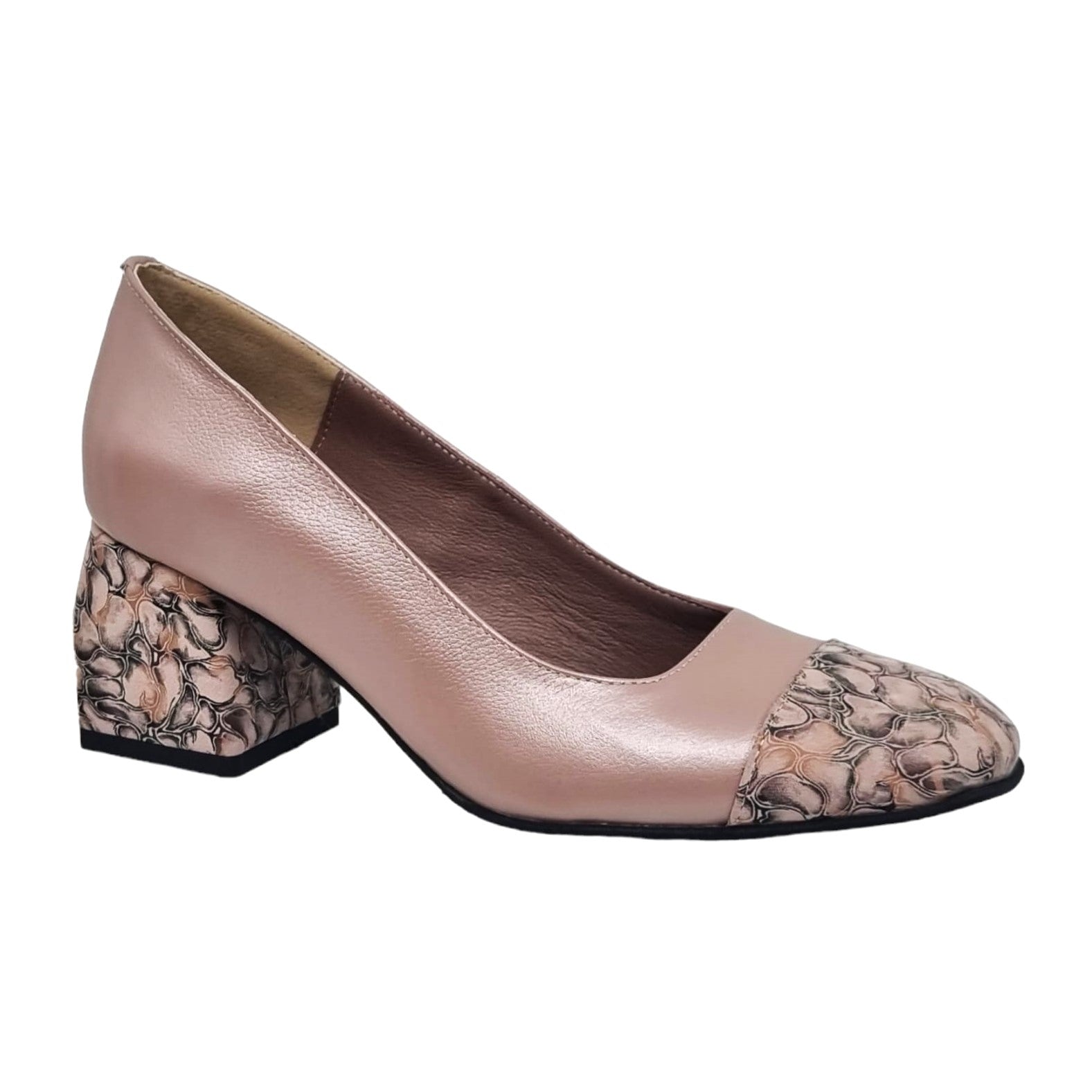 Pantofi Damă Eleganți Din Piele Naturală Pudra 20621