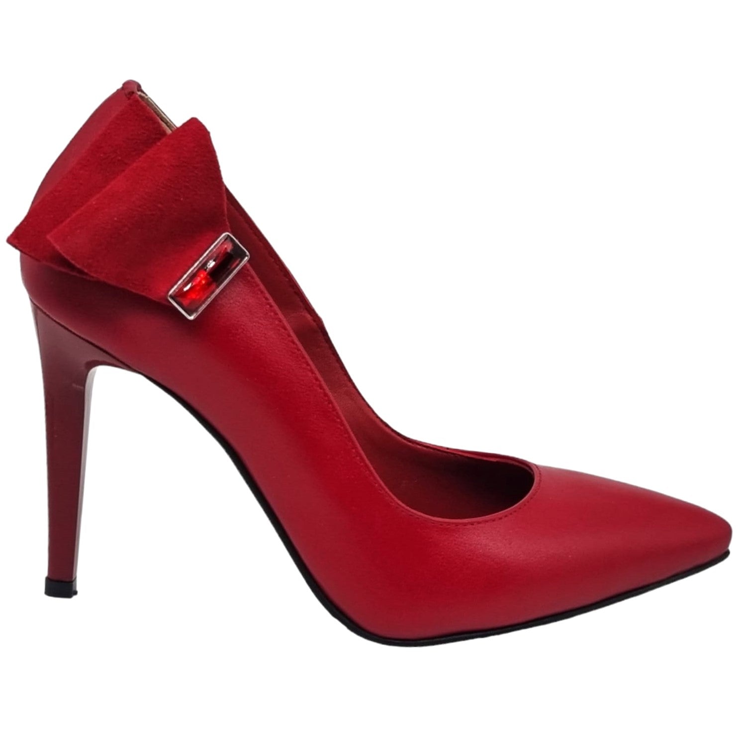 Pantofi Damă Eleganți Din Piele Naturală Roșie 20628