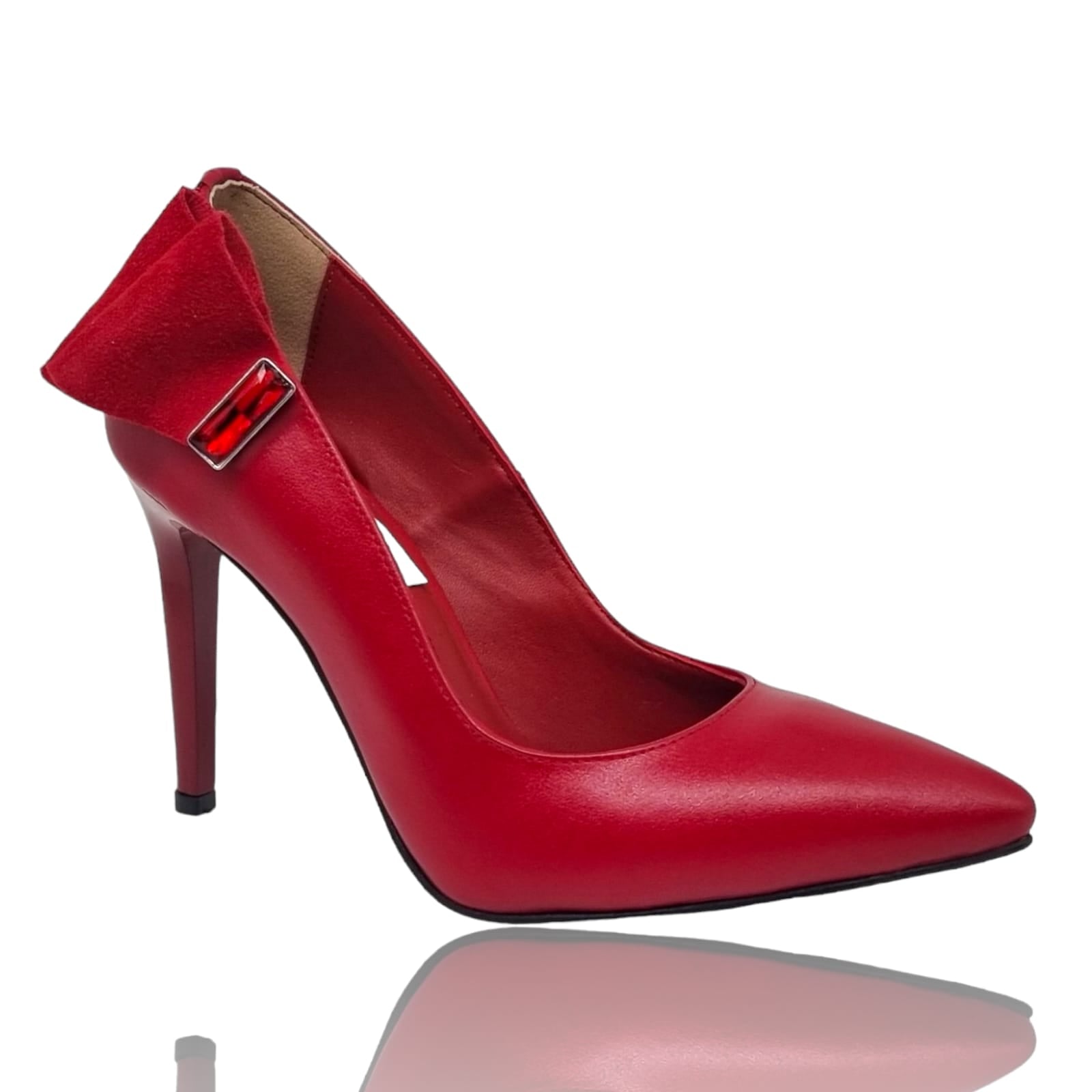 Pantofi Damă Eleganți Din Piele Naturală Roșie 20628