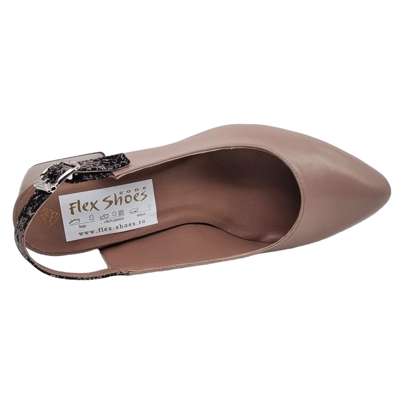 Pantofi Damă Eleganți Din Piele Naturală Nude 20449