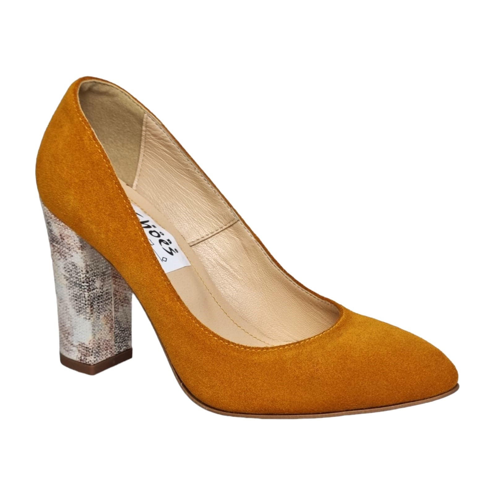 Pantofi Damă Eleganți Din Piele Naturală Mustar 20635