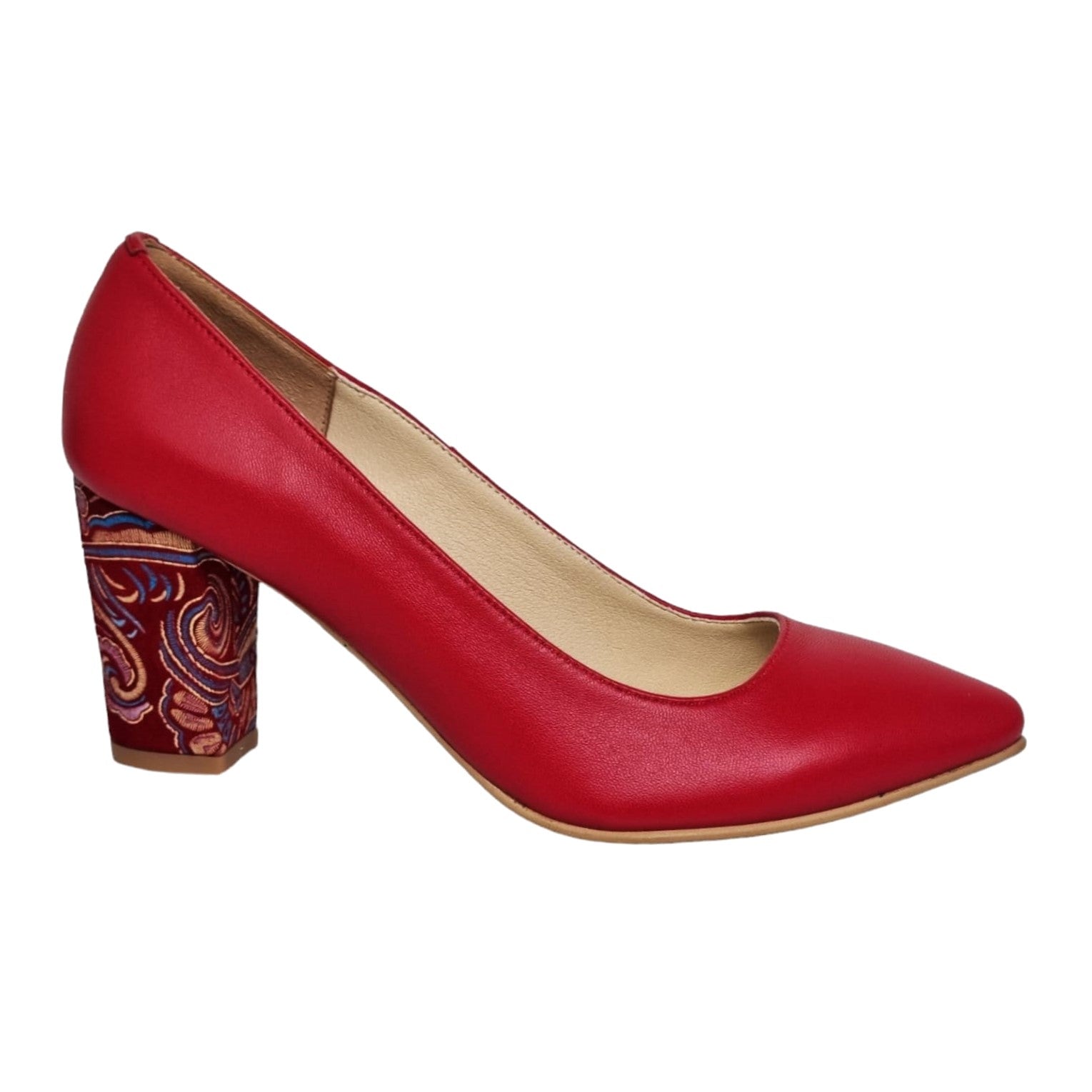 Pantofi Damă Eleganți Din Piele Naturală Roșie 20640