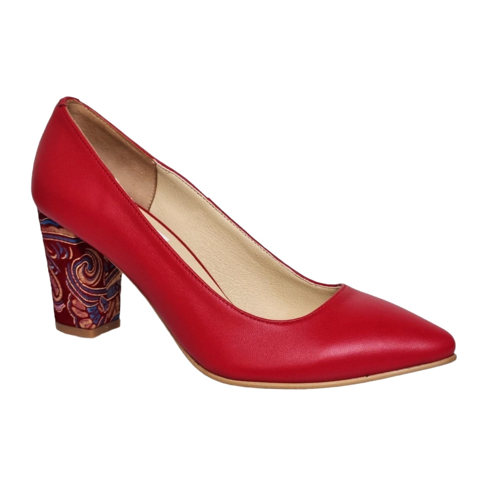Pantofi Damă Eleganți Din Piele Naturală Roșie 20640