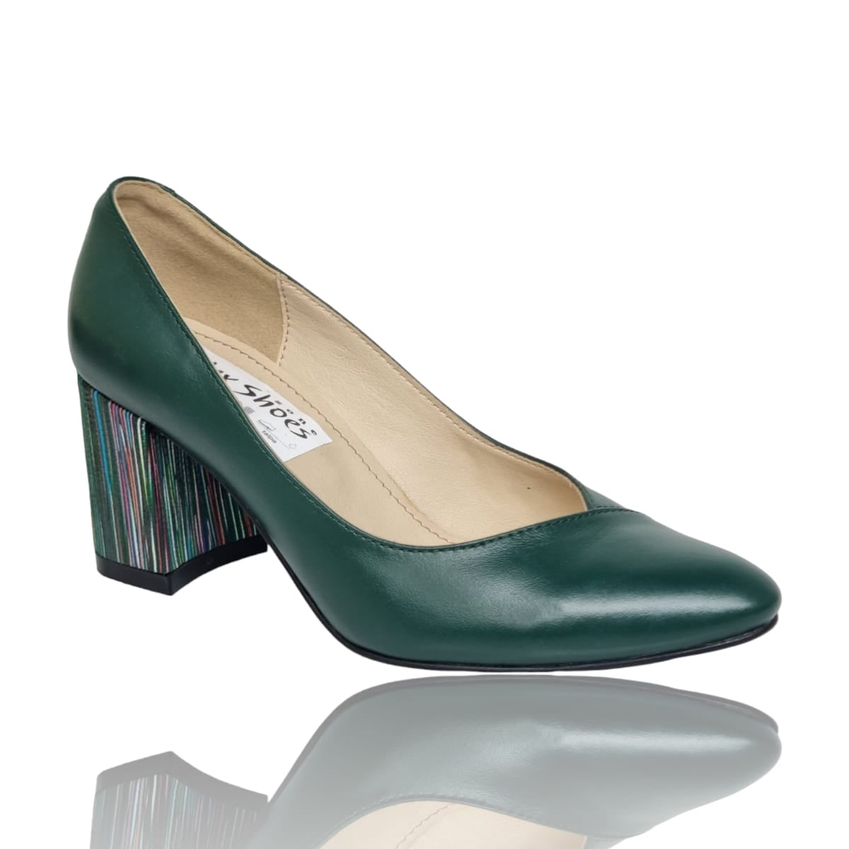 Pantofi Damă Eleganți Din Piele Naturală Verde 20641