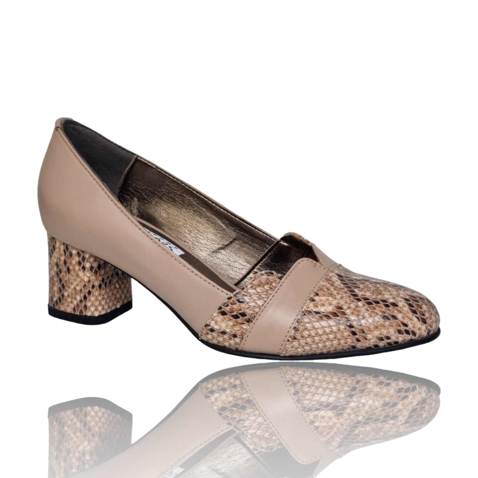 Pantofi Damă Eleganți Din Piele Naturală Nude Cr 20643