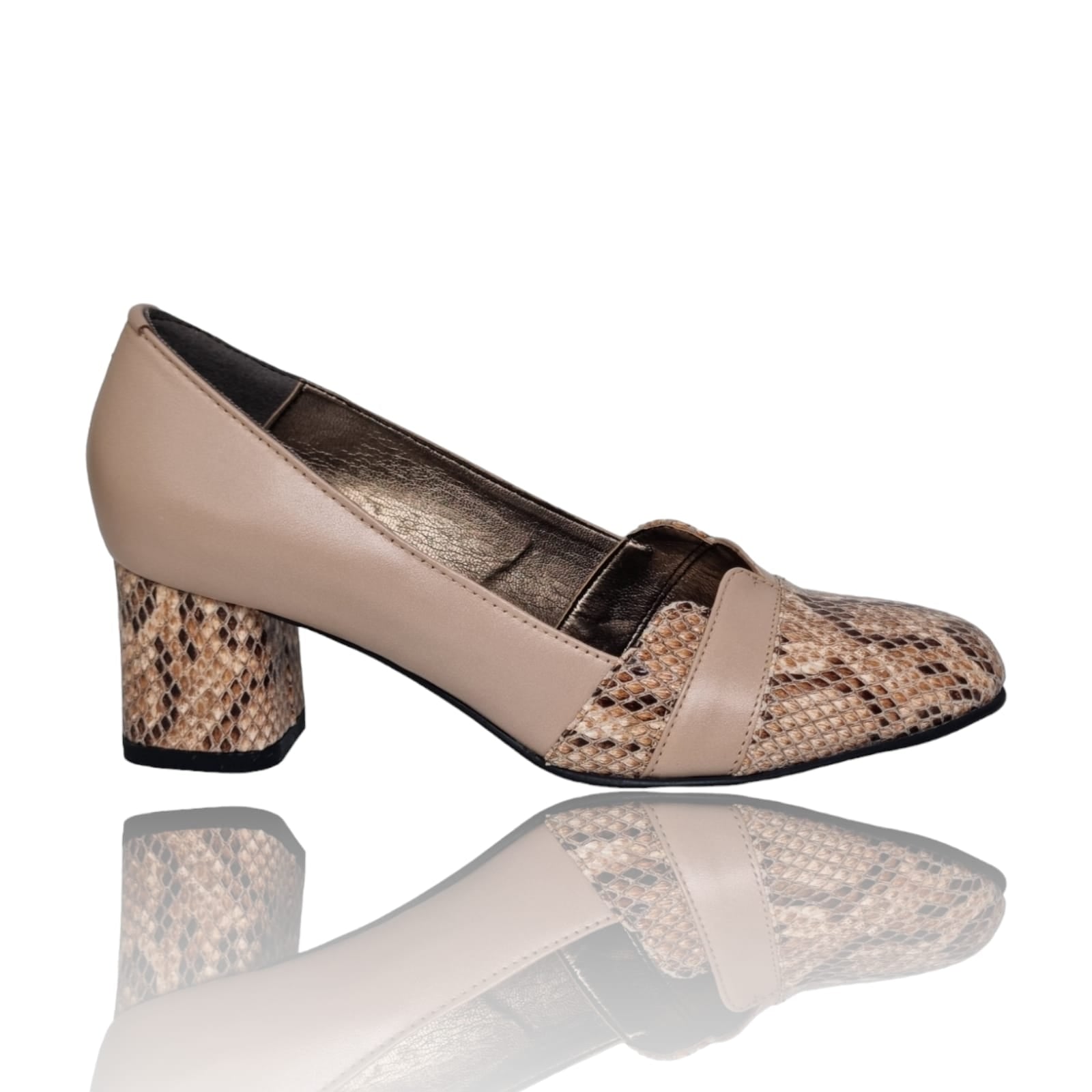 Pantofi Damă Eleganți Din Piele Naturală Nude Cr 20643