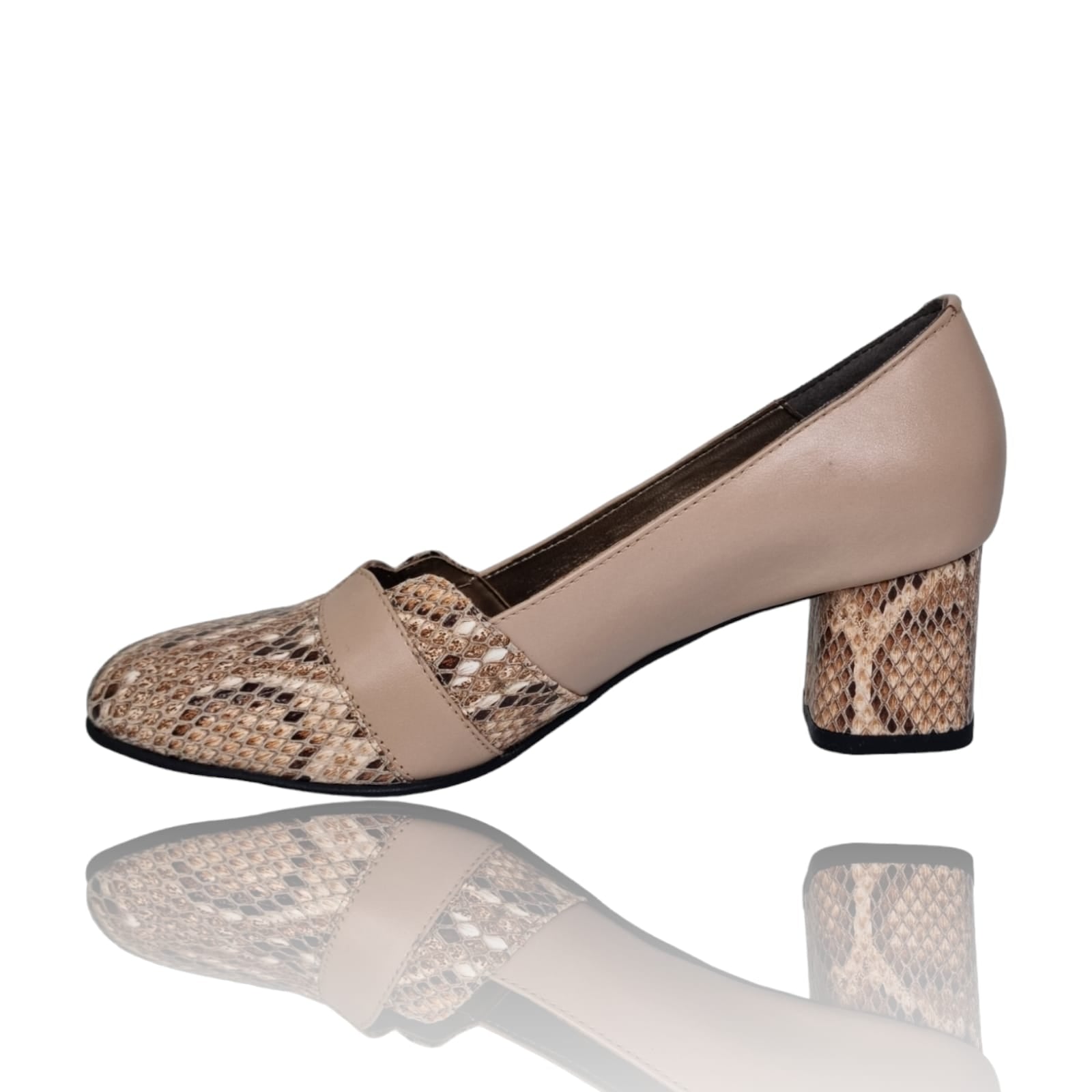 Pantofi Damă Eleganți Din Piele Naturală Nude Cr 20643