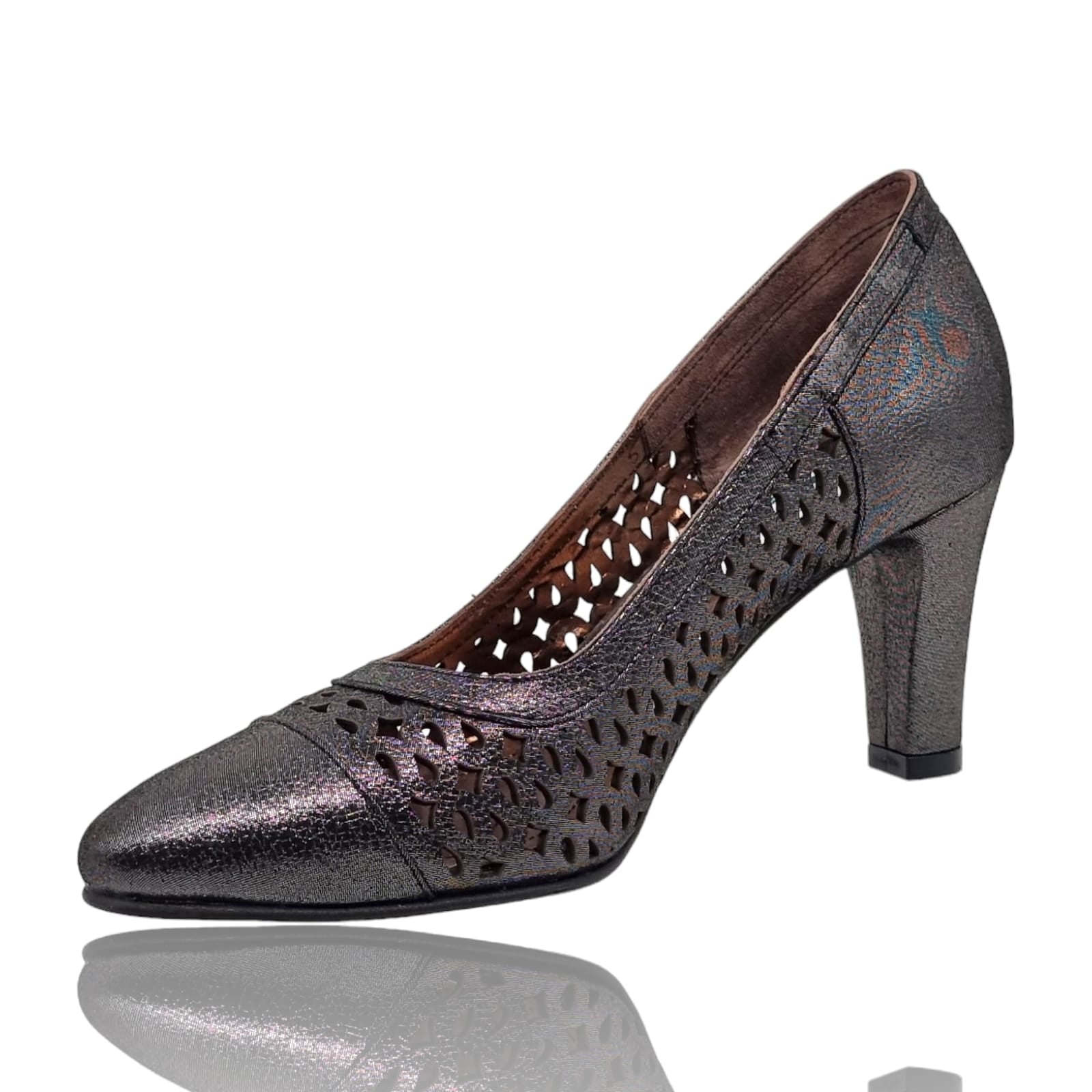 Pantofi Damă Eleganți Din Piele Naturală Gri 20647