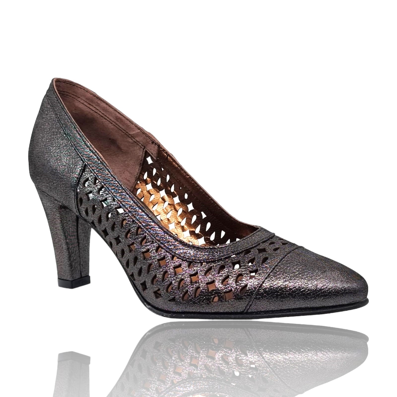 Pantofi Damă Eleganți Din Piele Naturală Gri 20647
