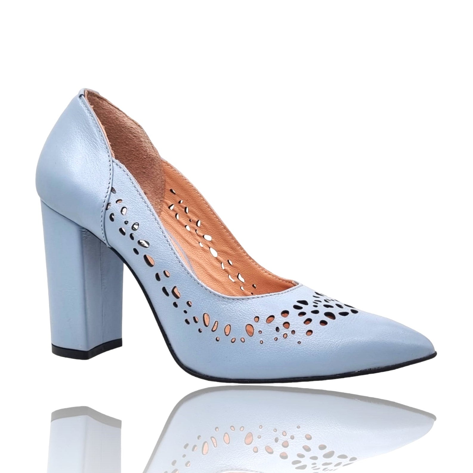 Pantofi Damă Eleganți Din Piele Naturală Albastră 20652