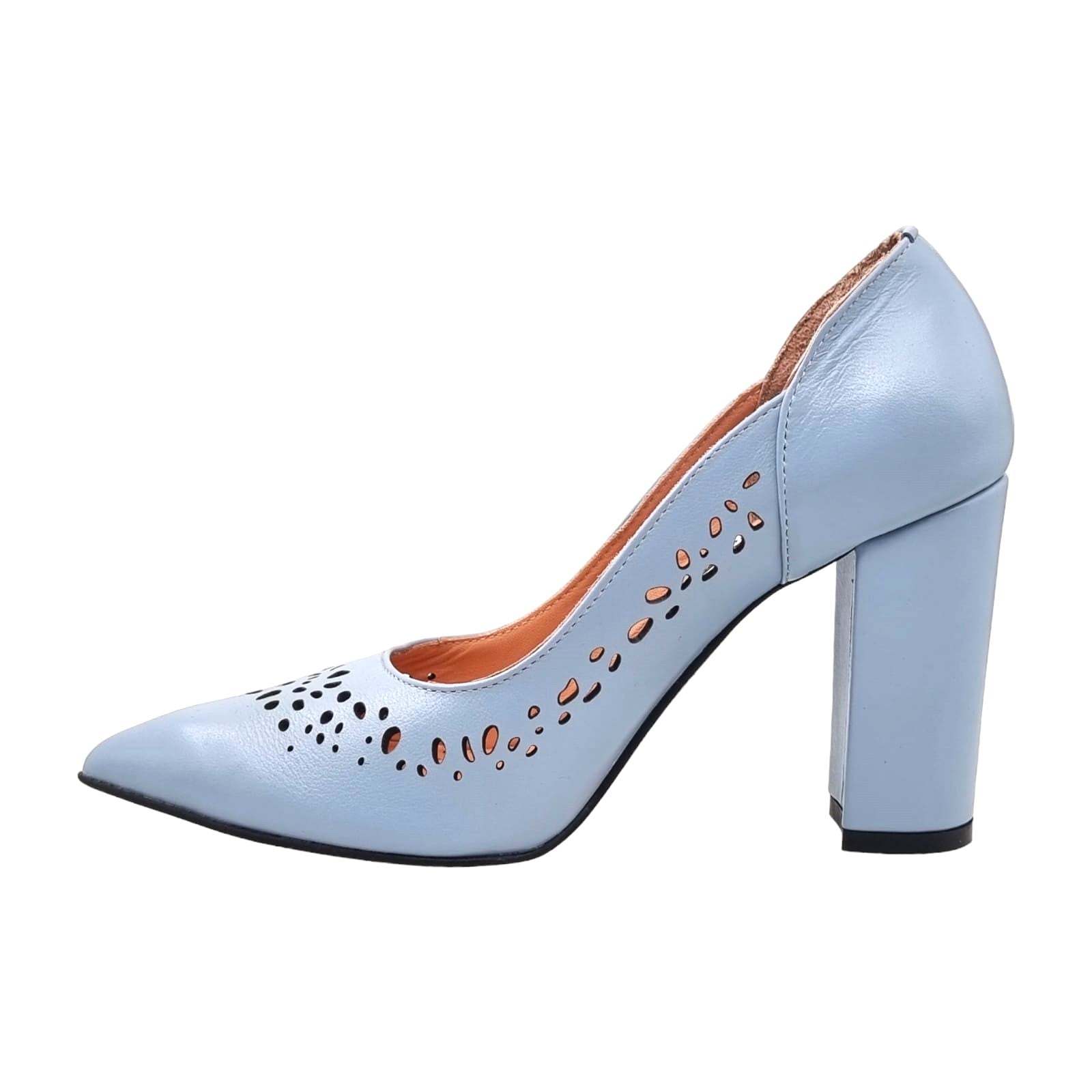 Pantofi Damă Eleganți Din Piele Naturală Albastră 20652