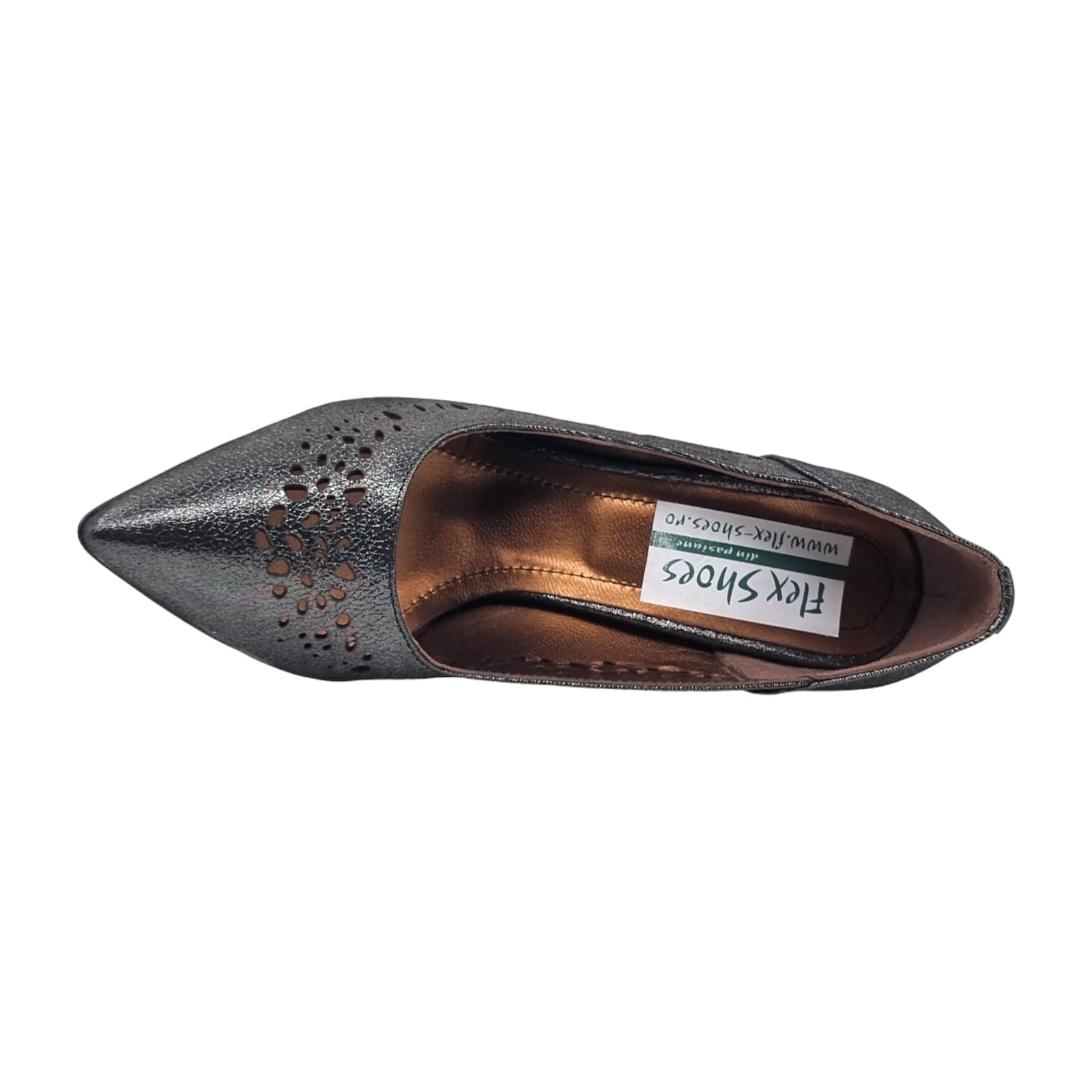 Pantofi Damă Eleganți Din Piele Naturală Gri Sidef 20653