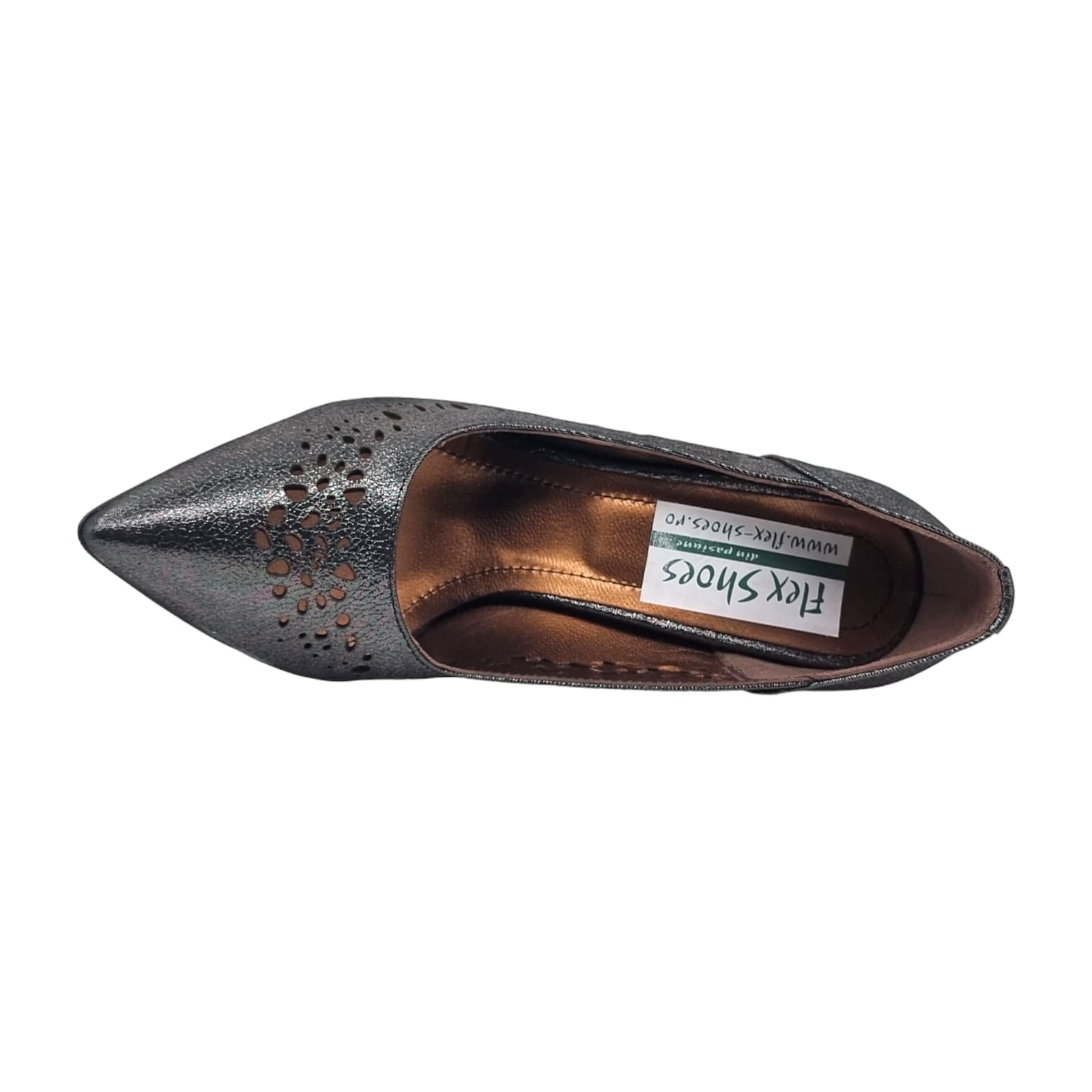 Pantofi Damă Eleganți Din Piele Naturală Gri Sidef 20653