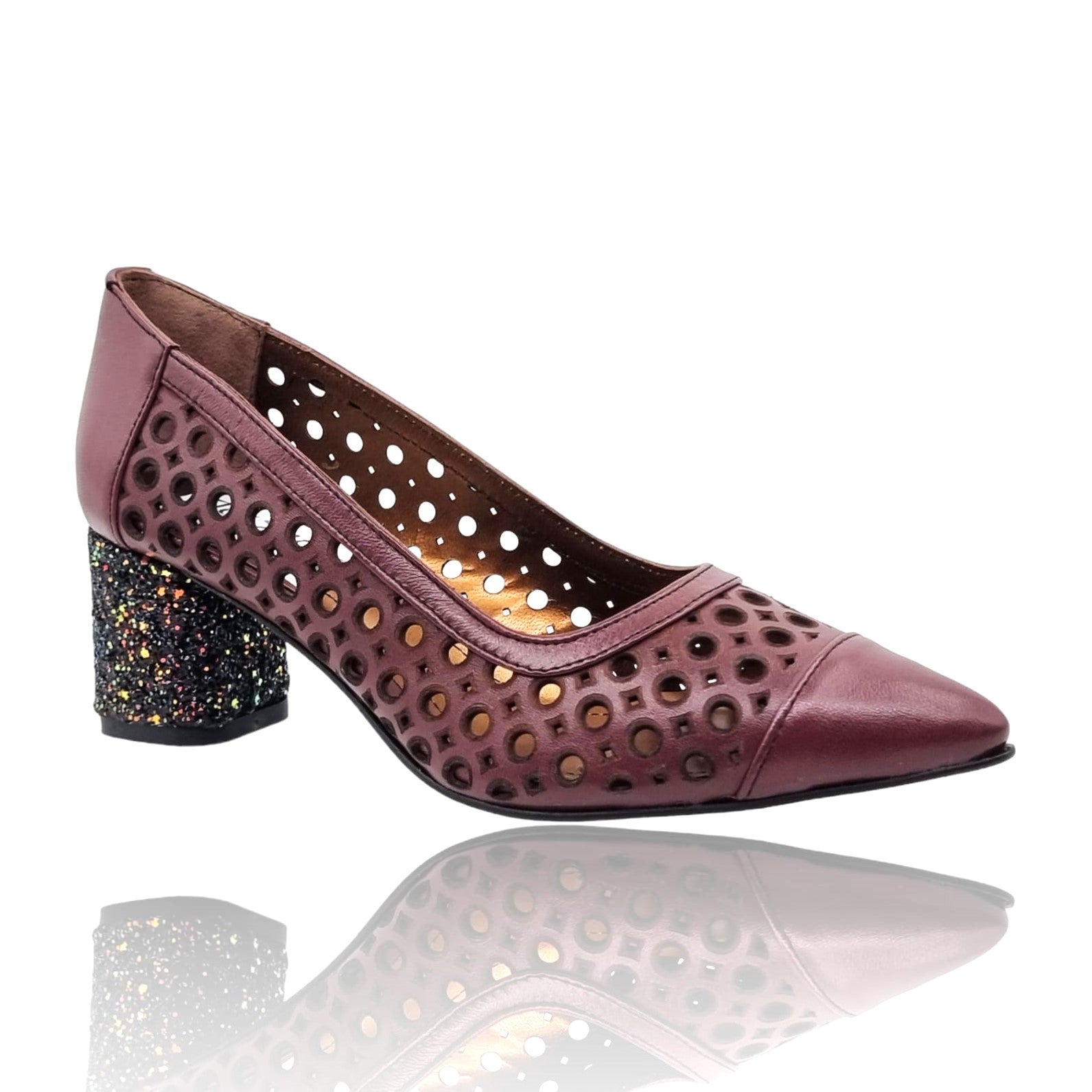 Pantofi Damă Eleganți Din Piele Naturală Bordo 20655