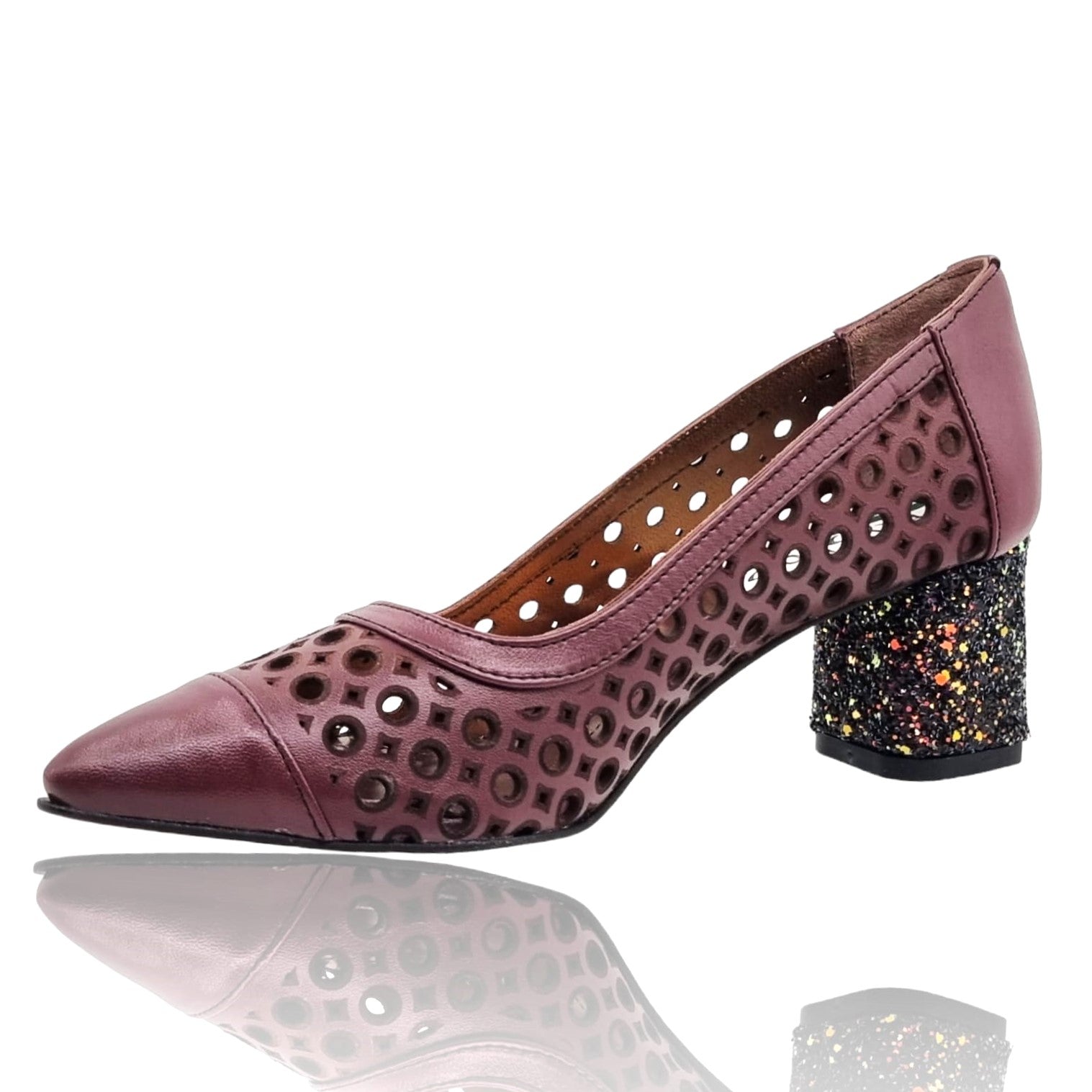 Pantofi Damă Eleganți Din Piele Naturală Bordo 20655