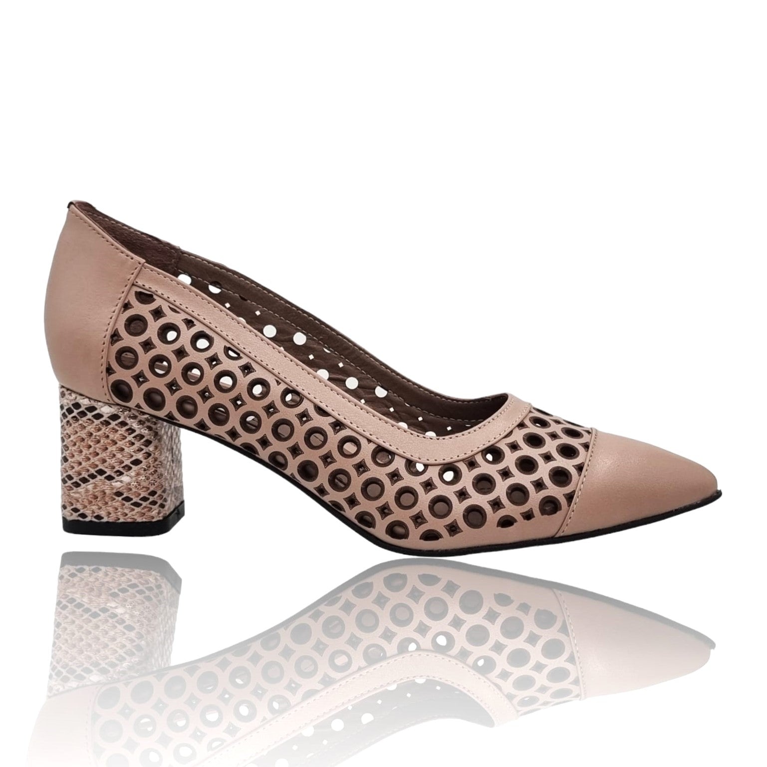 Pantofi Damă Eleganți Din Piele Naturală Nude 20657