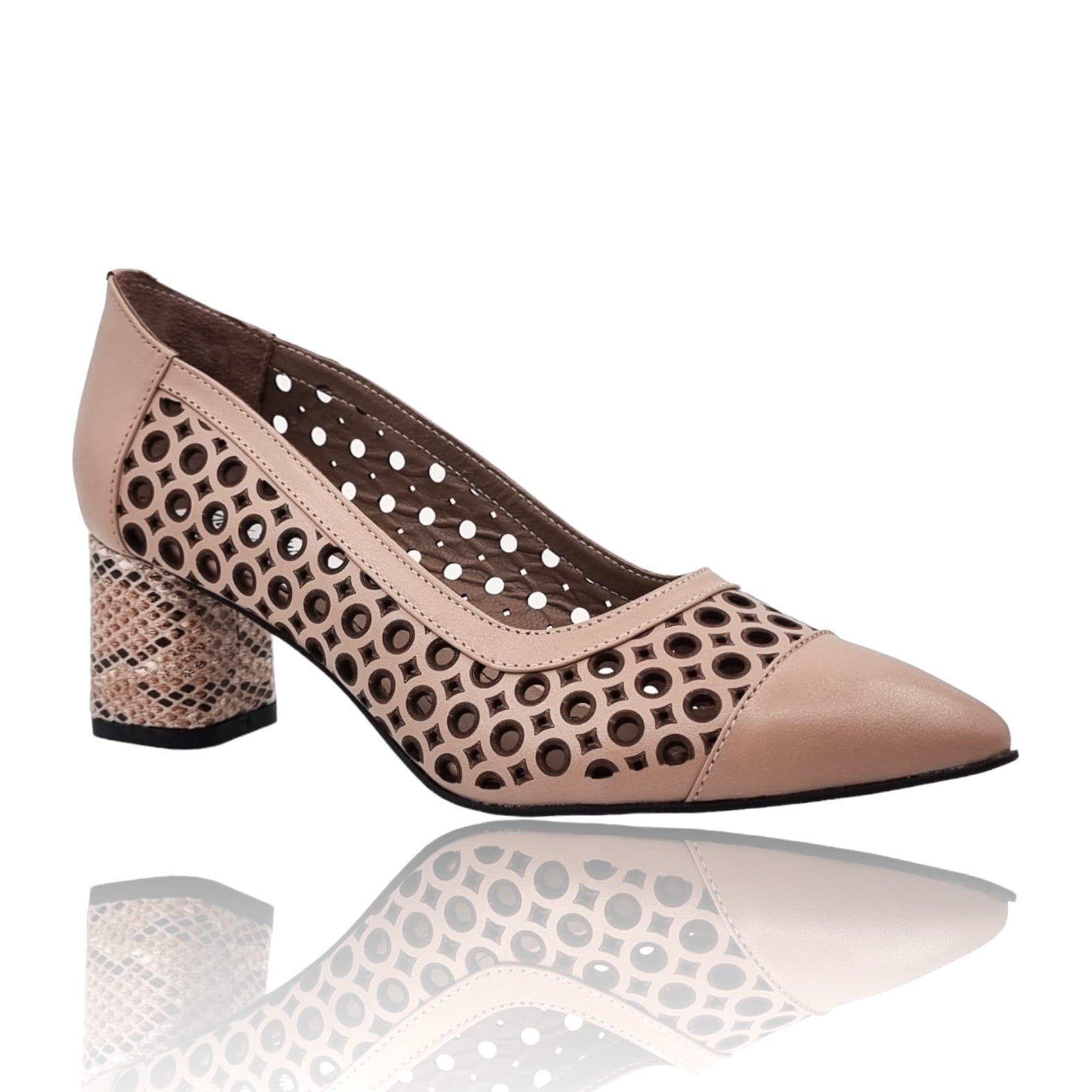 Pantofi Damă Eleganți Din Piele Naturală Nude 20657