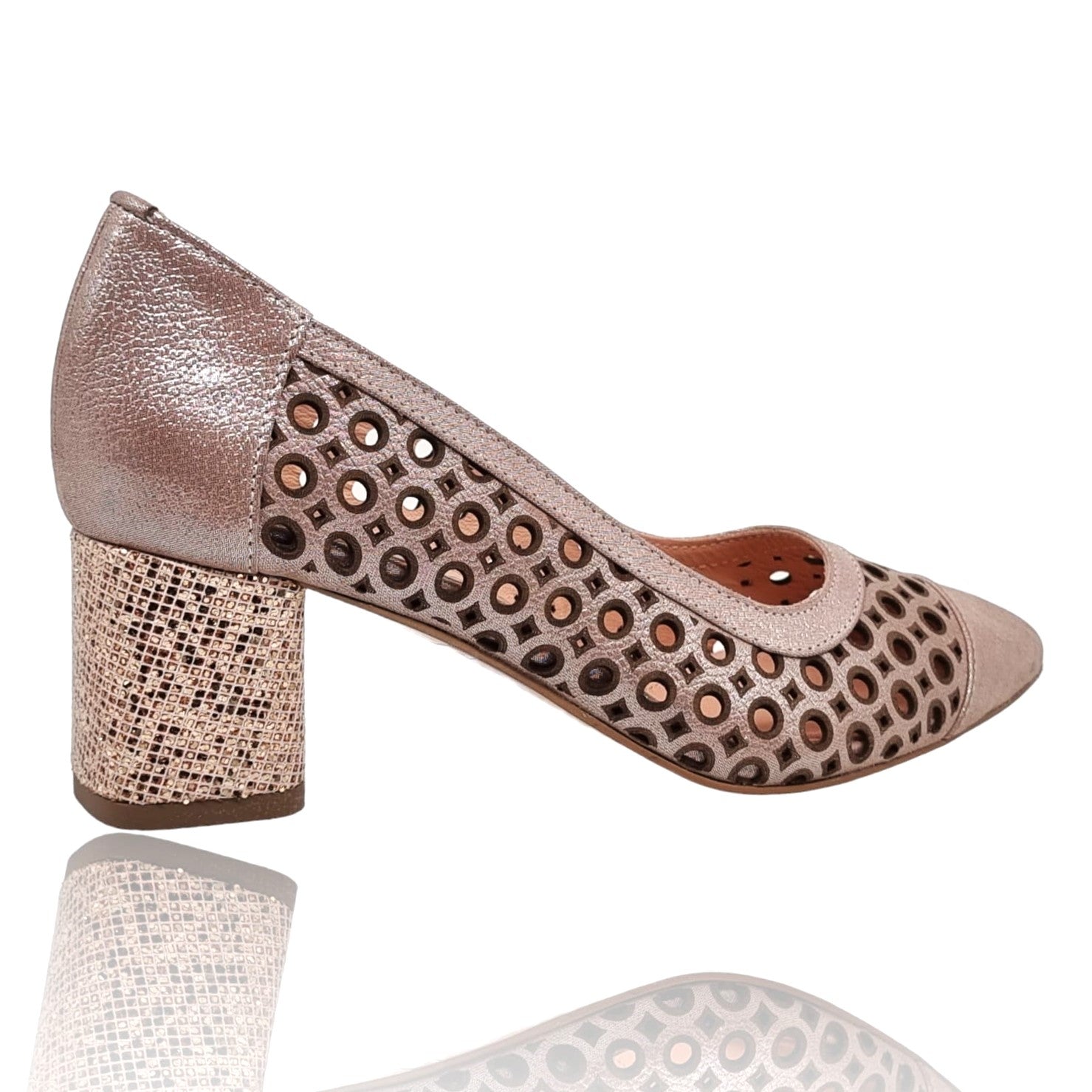 Pantofi Damă Eleganți Din Piele Naturală Pudra 20658