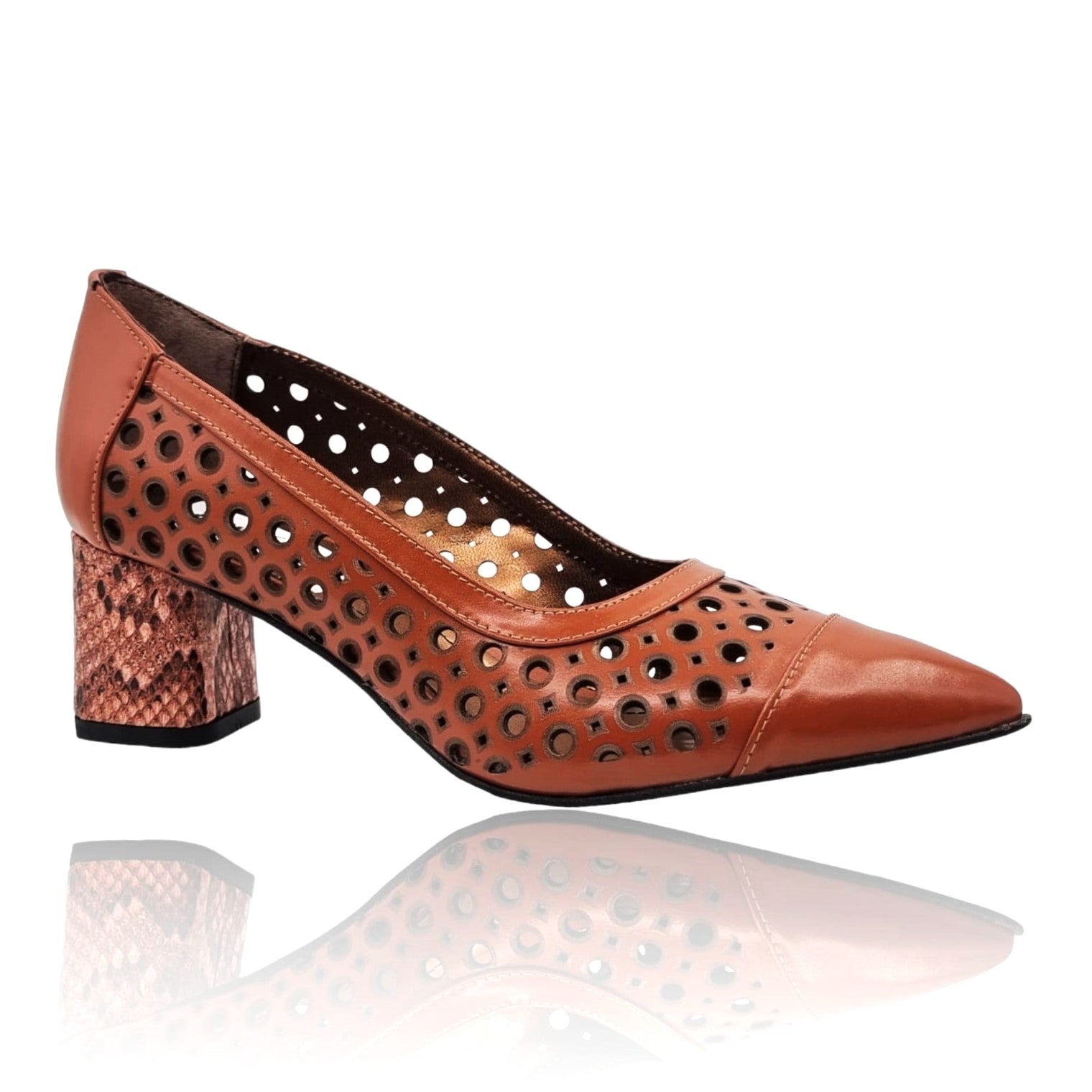 Pantofi Damă Eleganți Din Piele Naturală Maro 20659