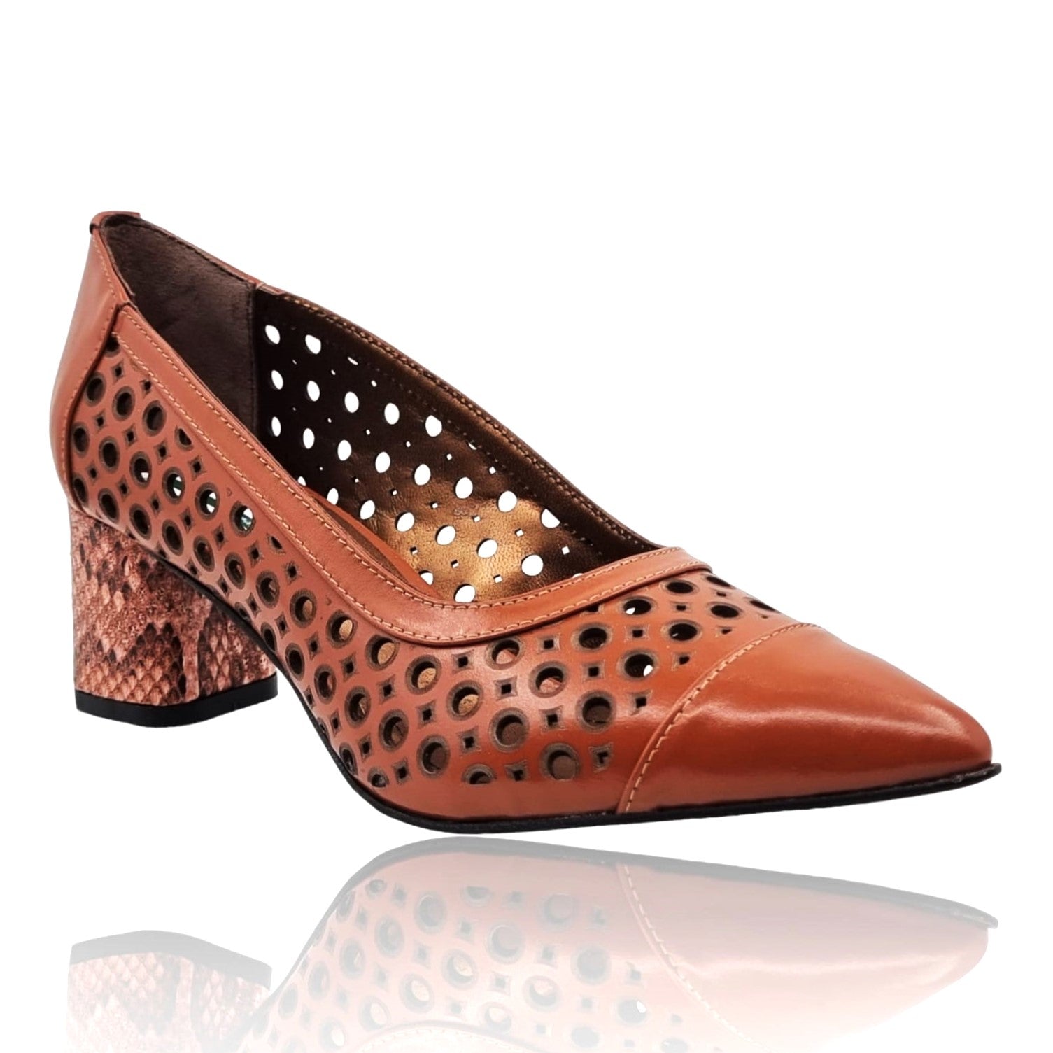 Pantofi Damă Eleganți Din Piele Naturală Maro 20659