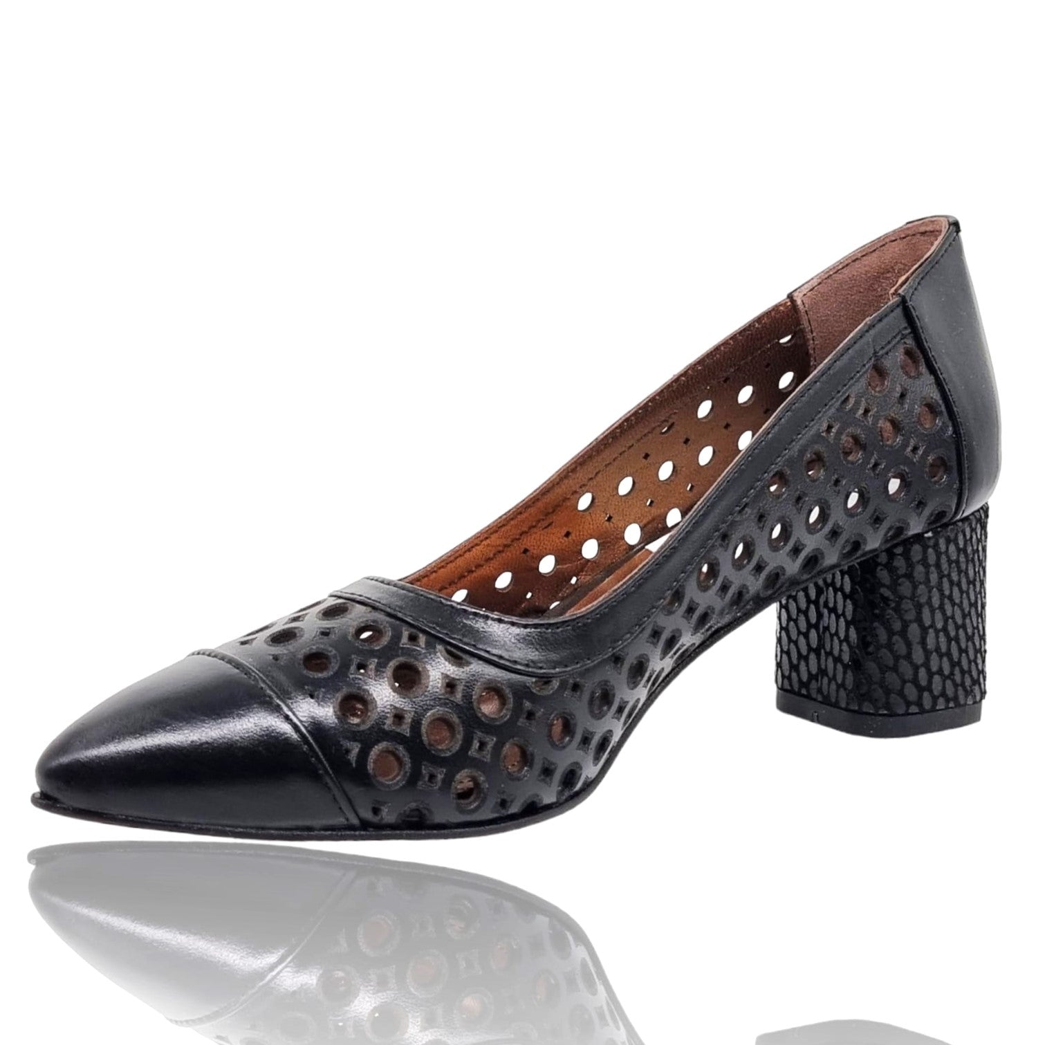 Pantofi Damă Eleganți Din Piele Naturală Neagră 20660