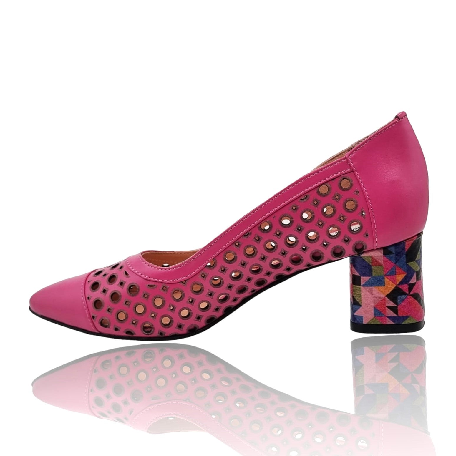 Pantofi Damă Eleganți Din Piele Naturală Fucsia 20661