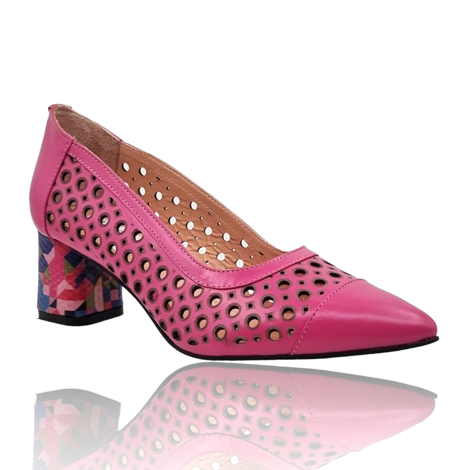 Pantofi Damă Eleganți Din Piele Naturală Fucsia 20661