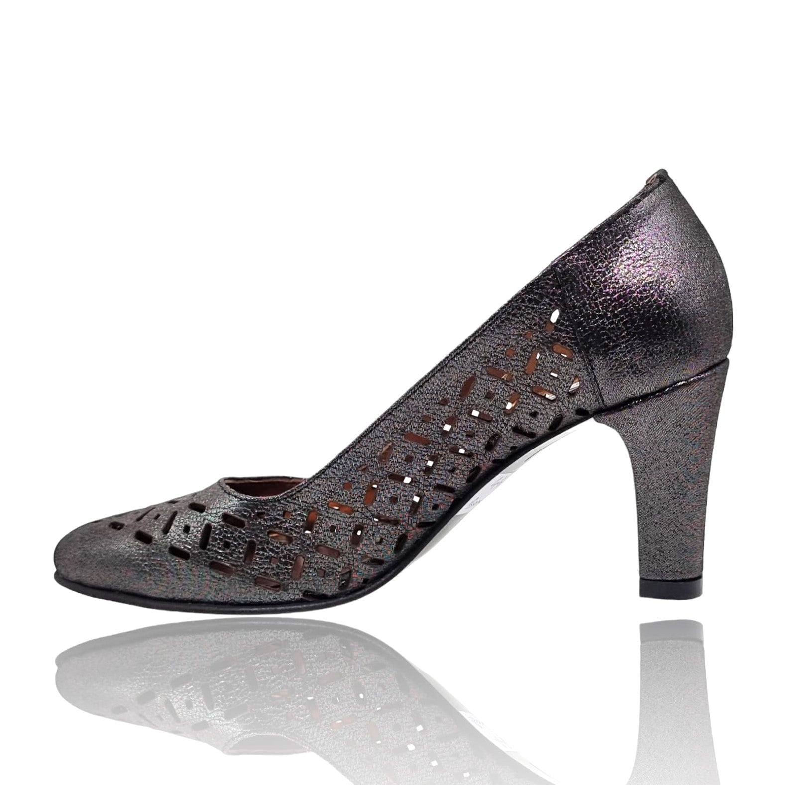Pantofi Damă Eleganți Din Piele Naturală Gri Sidef 20664