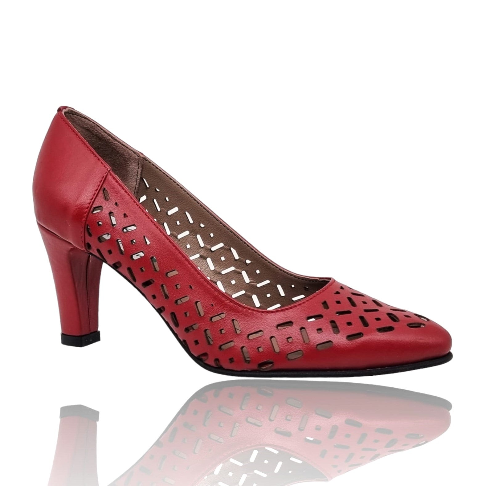 Pantofi Damă Eleganți Din Piele Naturală Roșie 20666