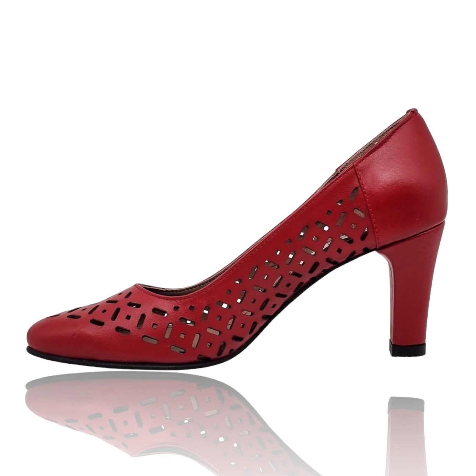 Pantofi Damă Eleganți Din Piele Naturală Roșie 20666