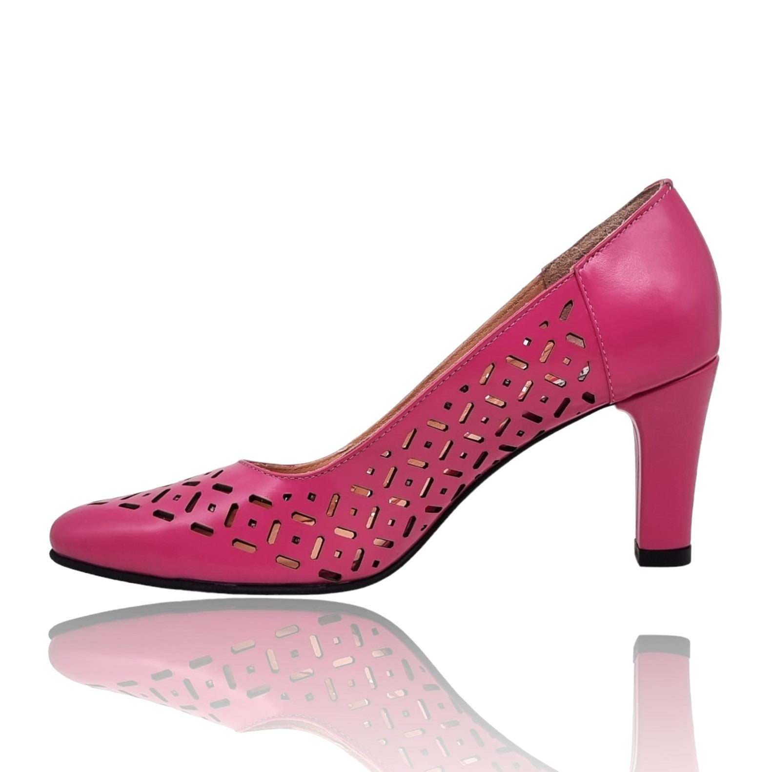 Pantofi Damă Eleganți Din Piele Naturală Fucsia 20667
