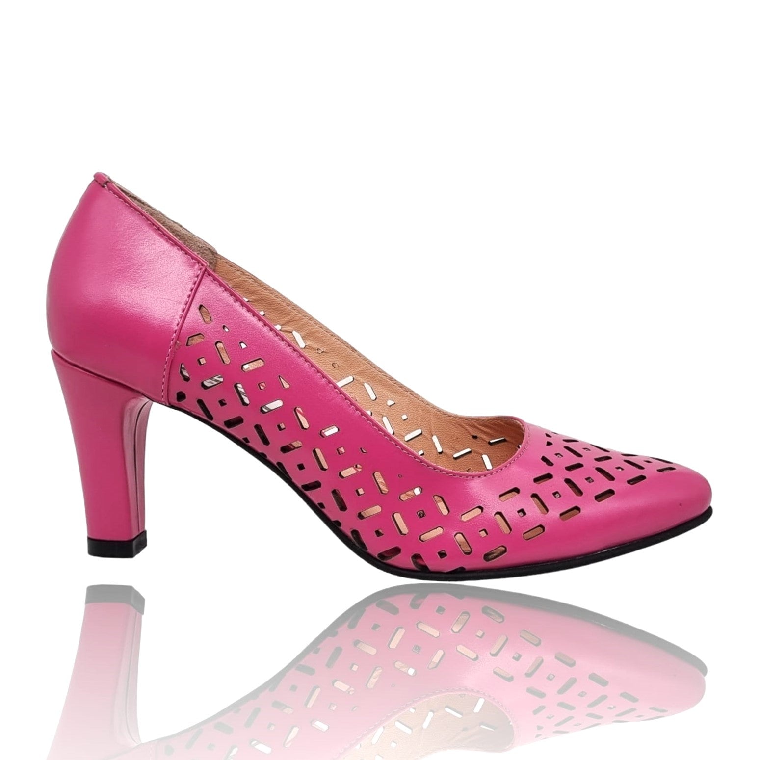 Pantofi Damă Eleganți Din Piele Naturală Fucsia 20667