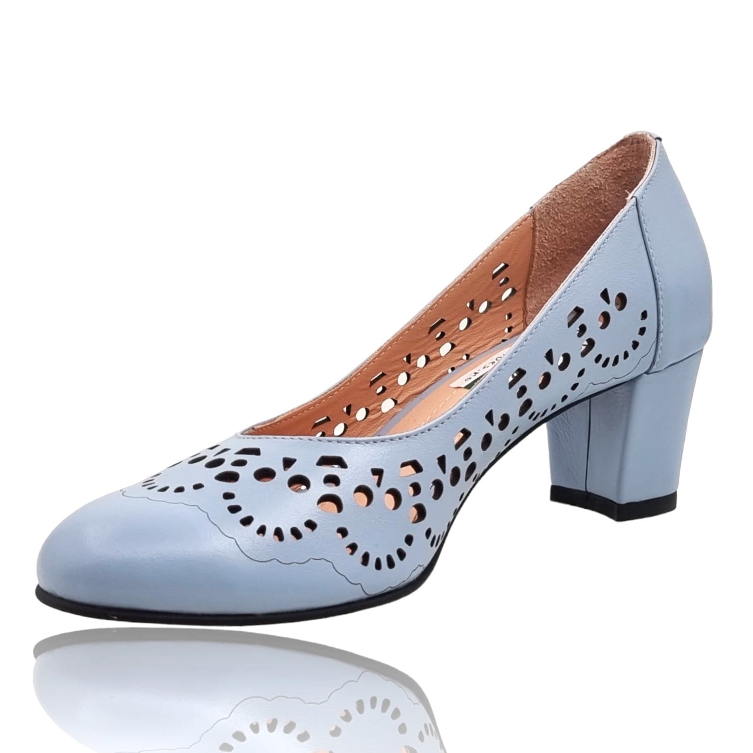 Pantofi Damă Eleganți Din Piele Naturală Albastră 20668