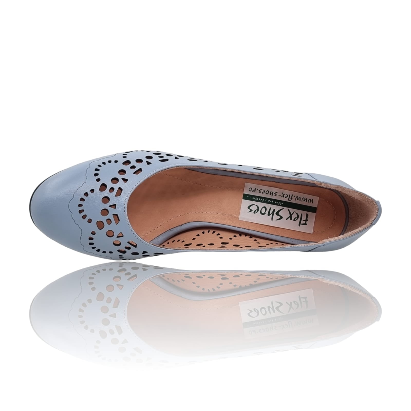 Pantofi Damă Eleganți Din Piele Naturală Albastră 20668
