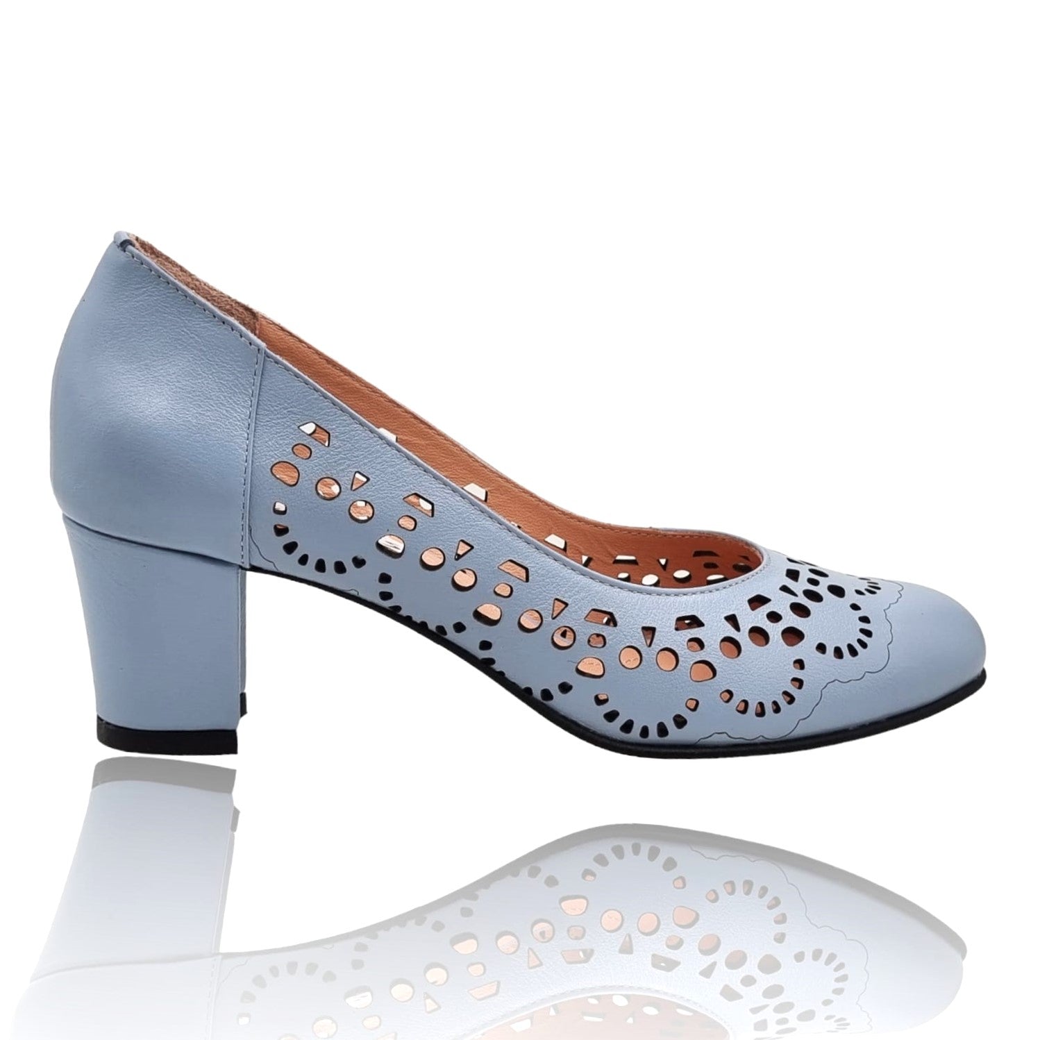 Pantofi Damă Eleganți Din Piele Naturală Albastră 20668