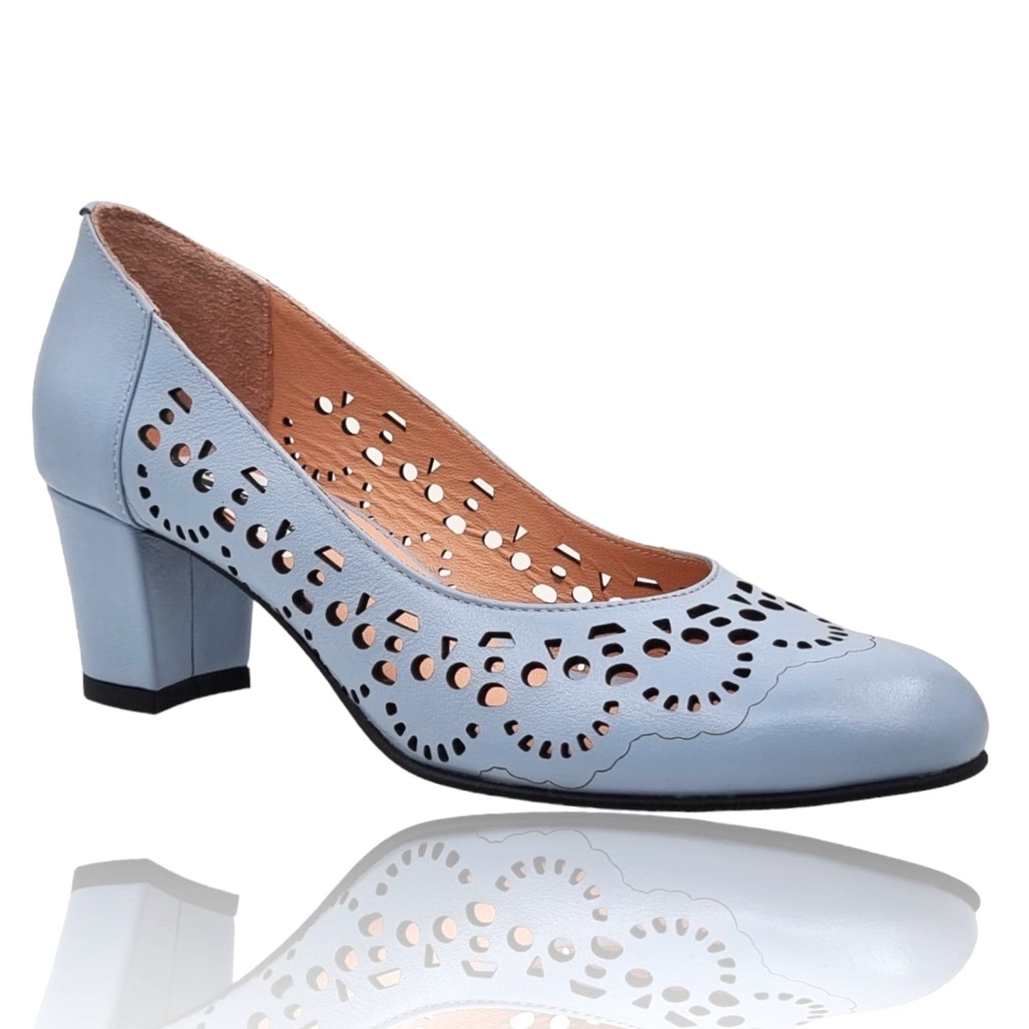 Pantofi Damă Eleganți Din Piele Naturală Albastră 20668