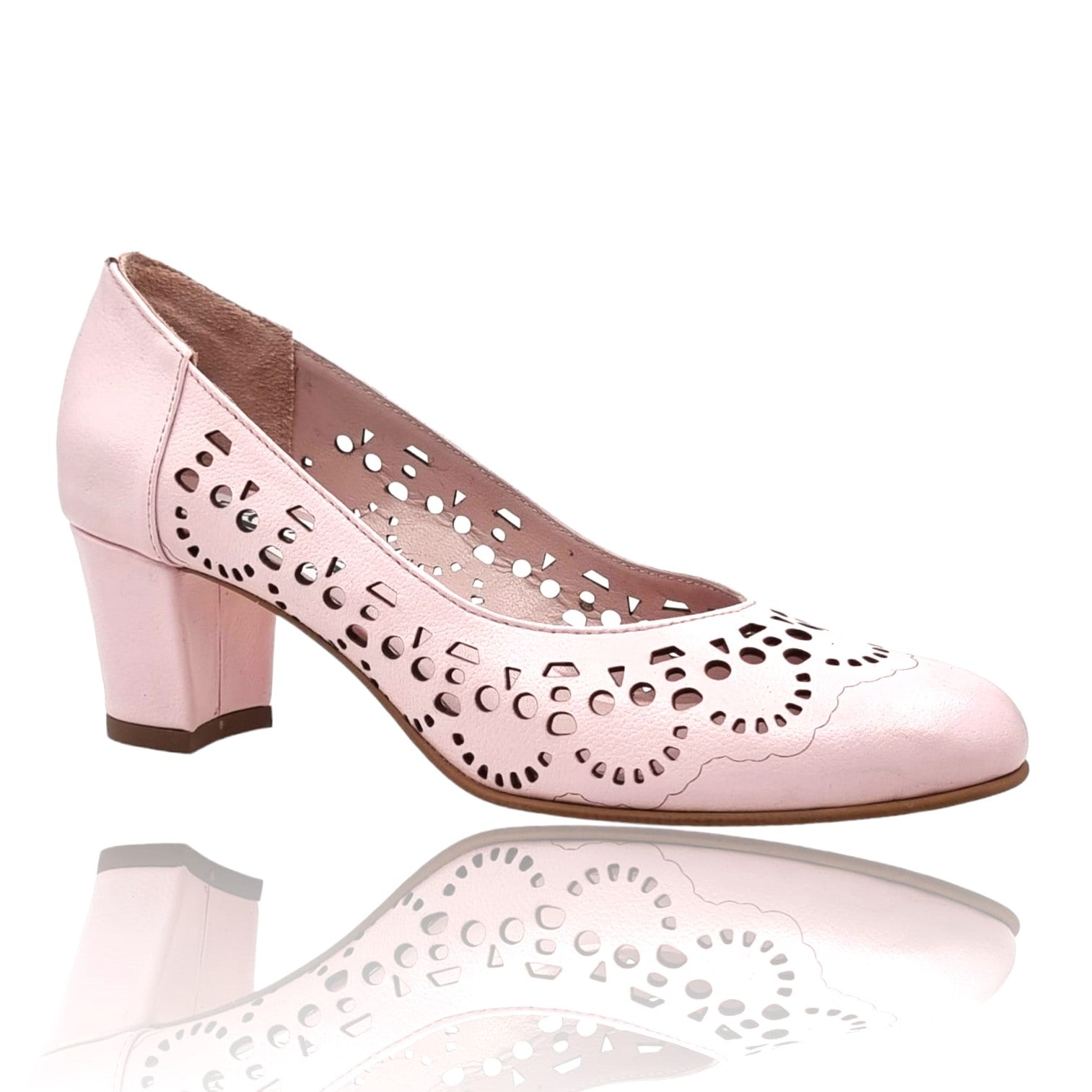 Pantofi Damă Eleganți Din Piele Naturală Pudra 20674