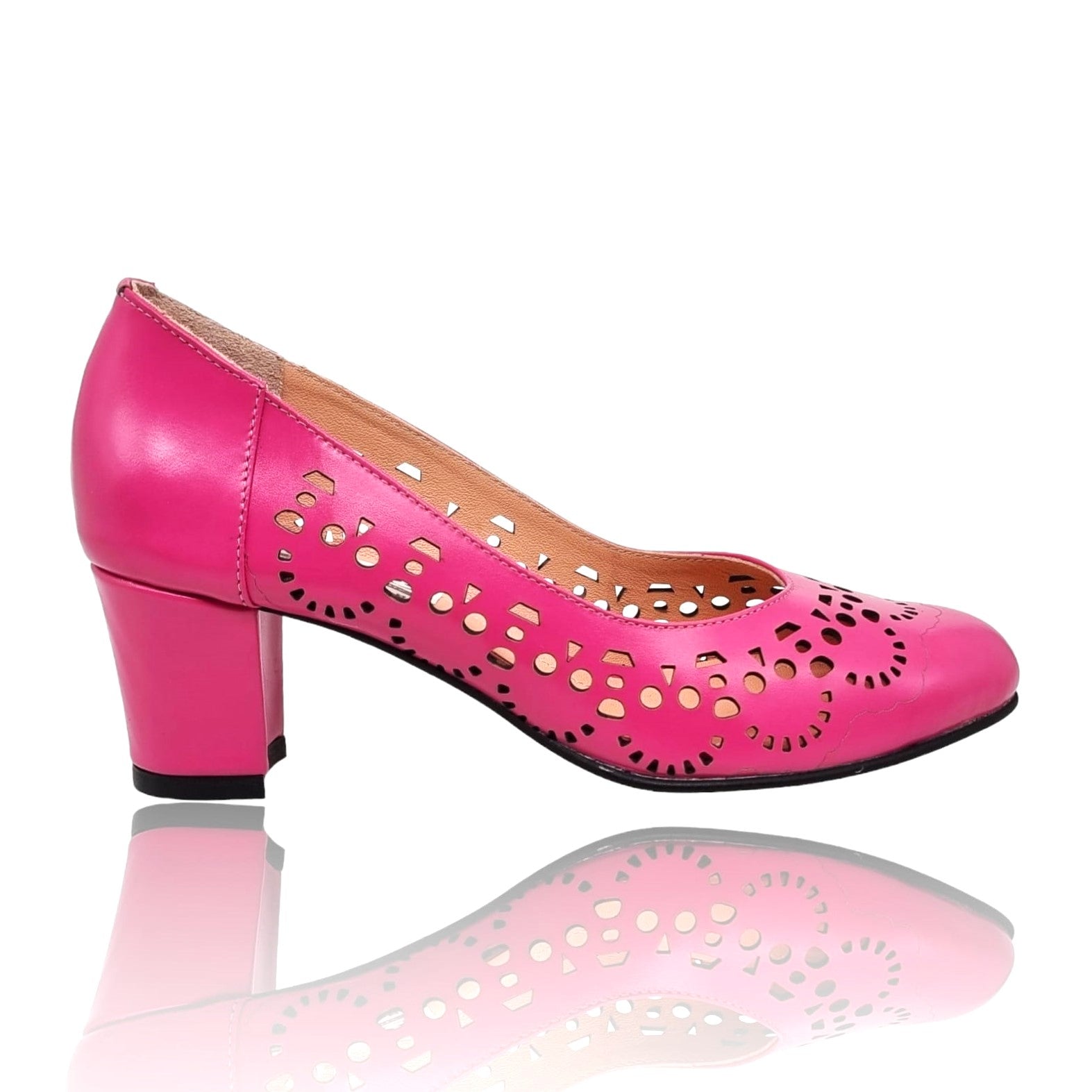 Pantofi Damă Eleganți Din Piele Naturală Fucsia 20675