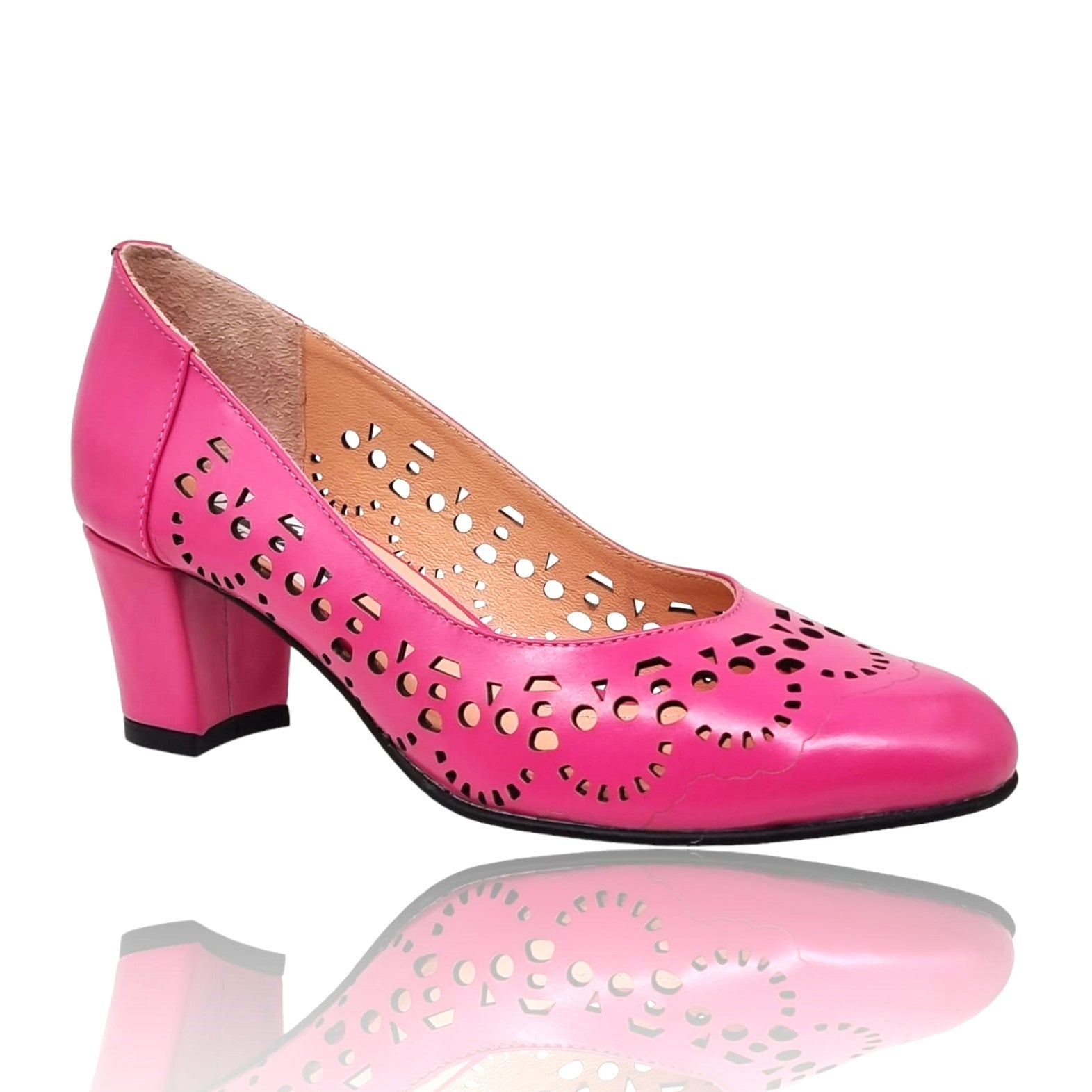 Pantofi Damă Eleganți Din Piele Naturală Fucsia 20675