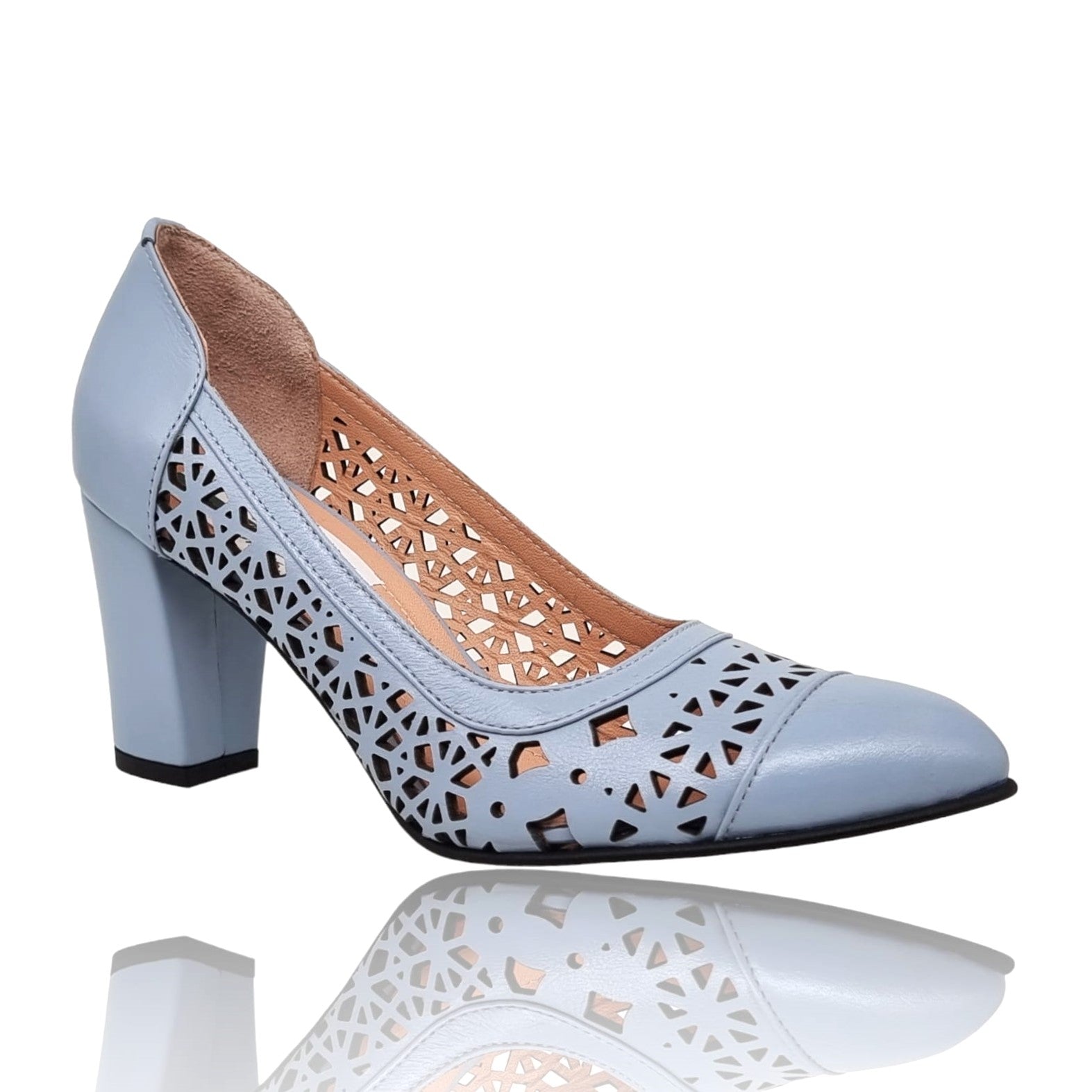 Pantofi Damă Eleganți Din Piele Naturală Albastră 20677